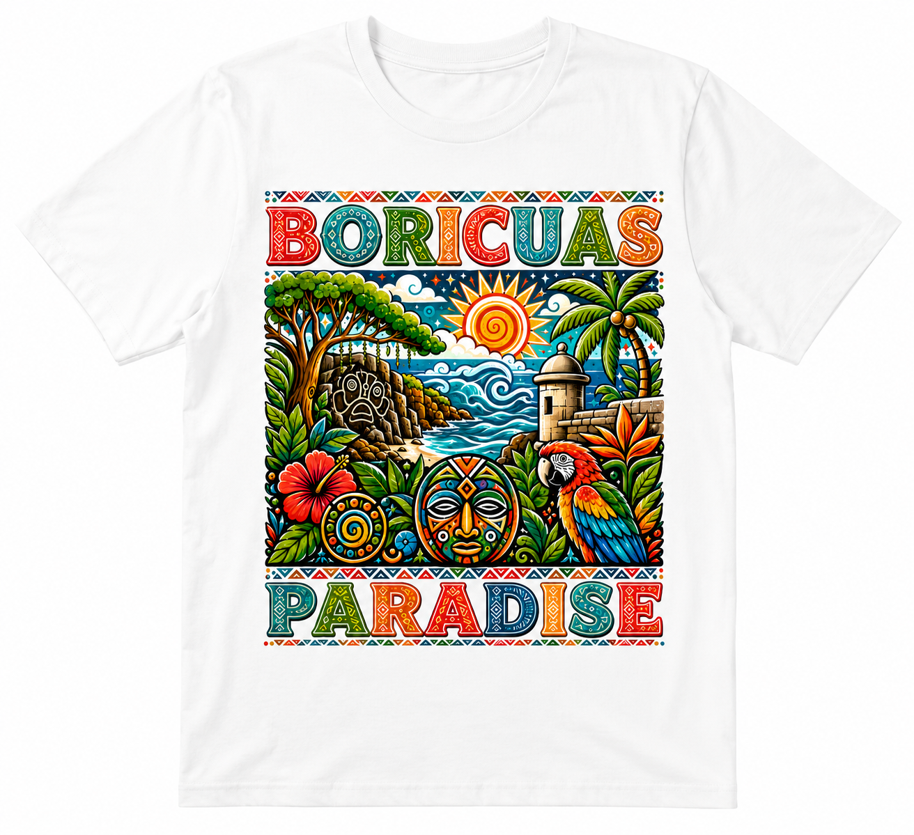 Puerto Rico Island Sunset Graphic T Shirt | Boricuas Paradise Tee - Image 3