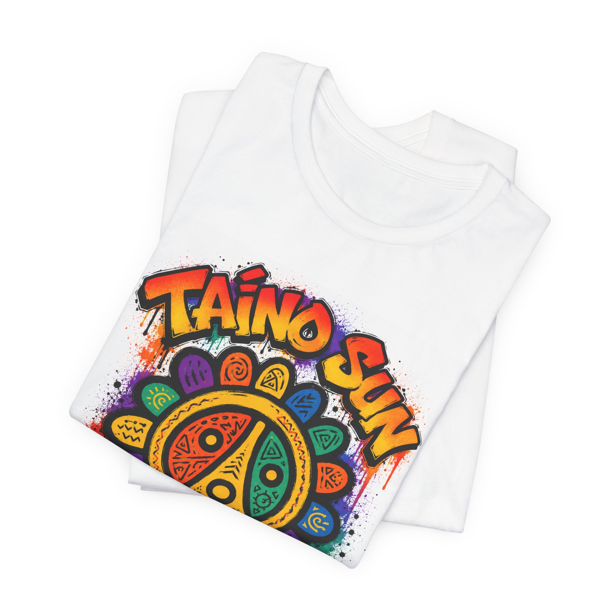 Taino Sun Graphic Tee — Colorful Indigenous Sun Spiral Shirt - Image 3