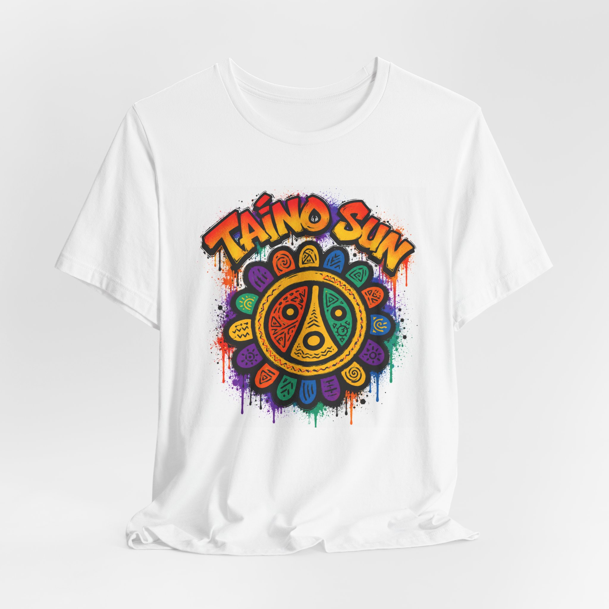 Taino Sun Graphic Tee — Colorful Indigenous Sun Spiral Shirt - Image 4