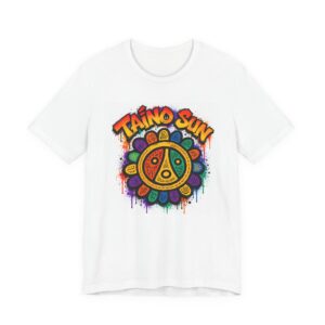 Taino Sun Graphic Tee — Colorful Indigenous Sun Spiral Shirt