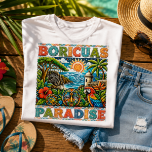 Puerto Rico Island Sunset Graphic T Shirt | Boricuas Paradise Tee