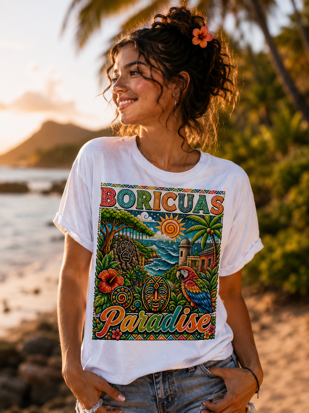 Puerto Rico Island Sunset Graphic T Shirt - Image 2