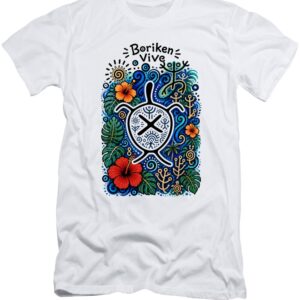 Turtle Floral Tee — 'Boriken Vive' Island Vibes T-Shirt