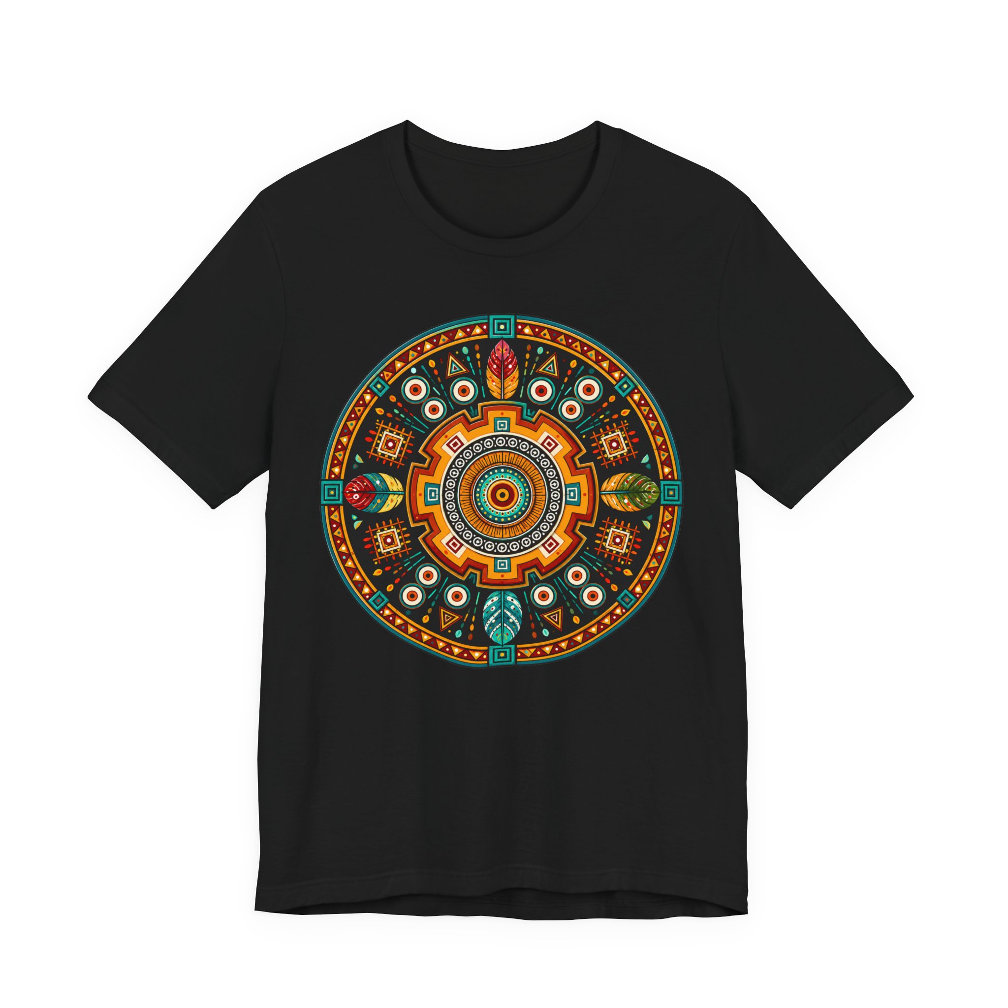 Indigenous Caribbean Circle Art Tee – Taíno Geometric T Shirt - Image 3