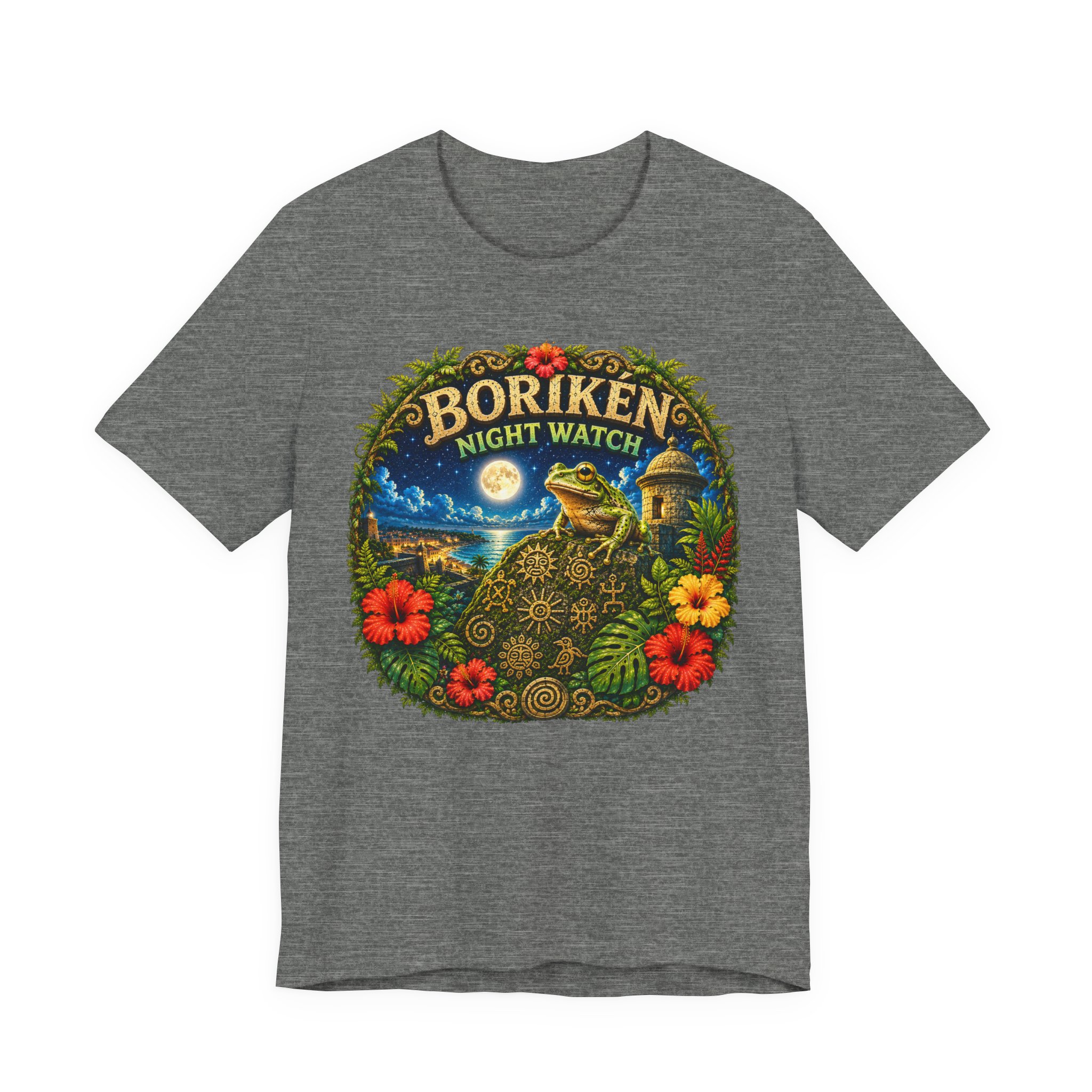 Puerto Rico Coquí Moonlit Graphic Tee | Borikén Night Watch - Image 4
