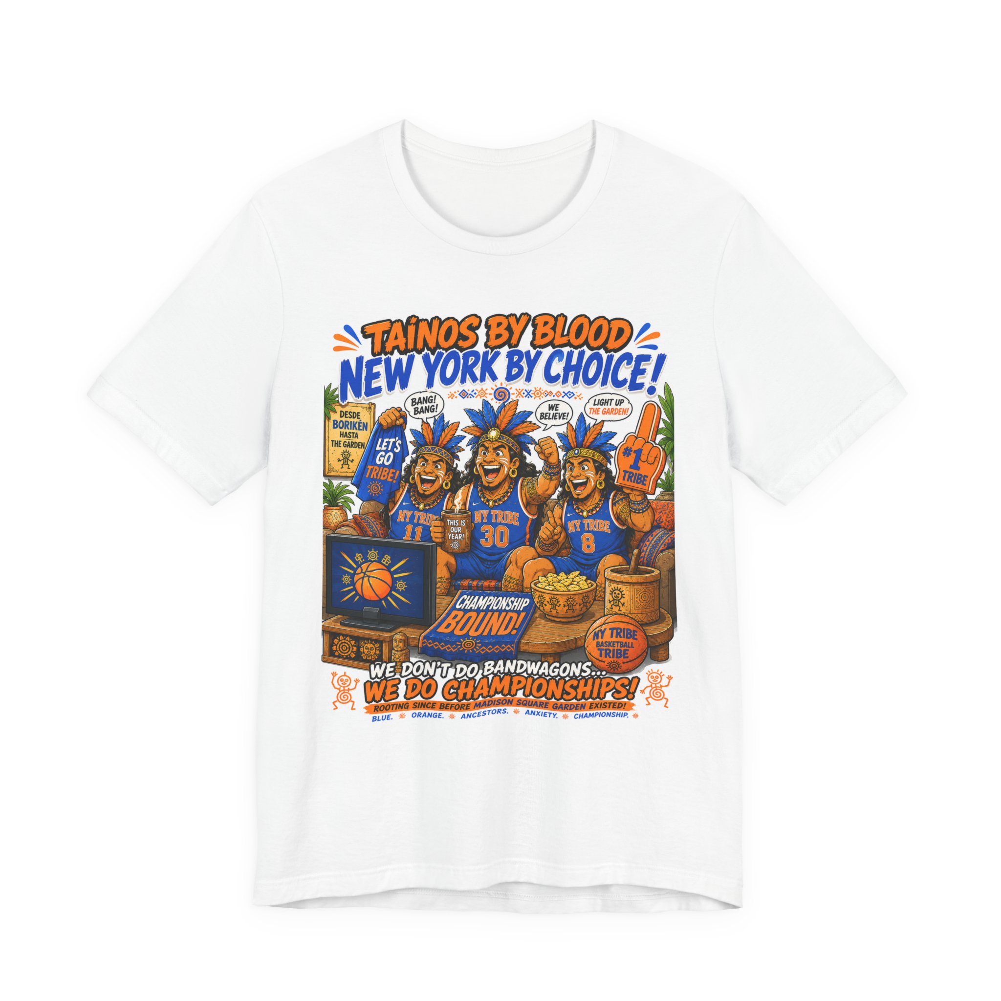 Taínos by Blood T-Shirt — New York by Choice Basketball Fan Tee - Image 3