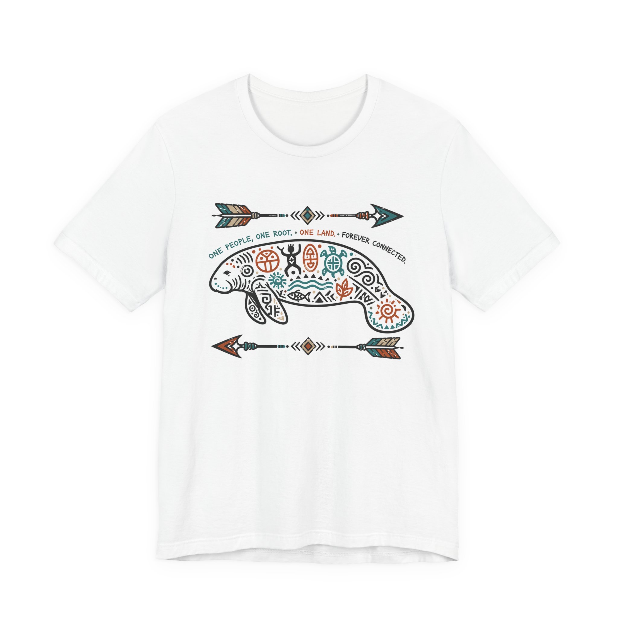 Manatee Tribal Arrow T-Shirt — Caribbean Heritage Wildlife Graphic Tee - Image 2