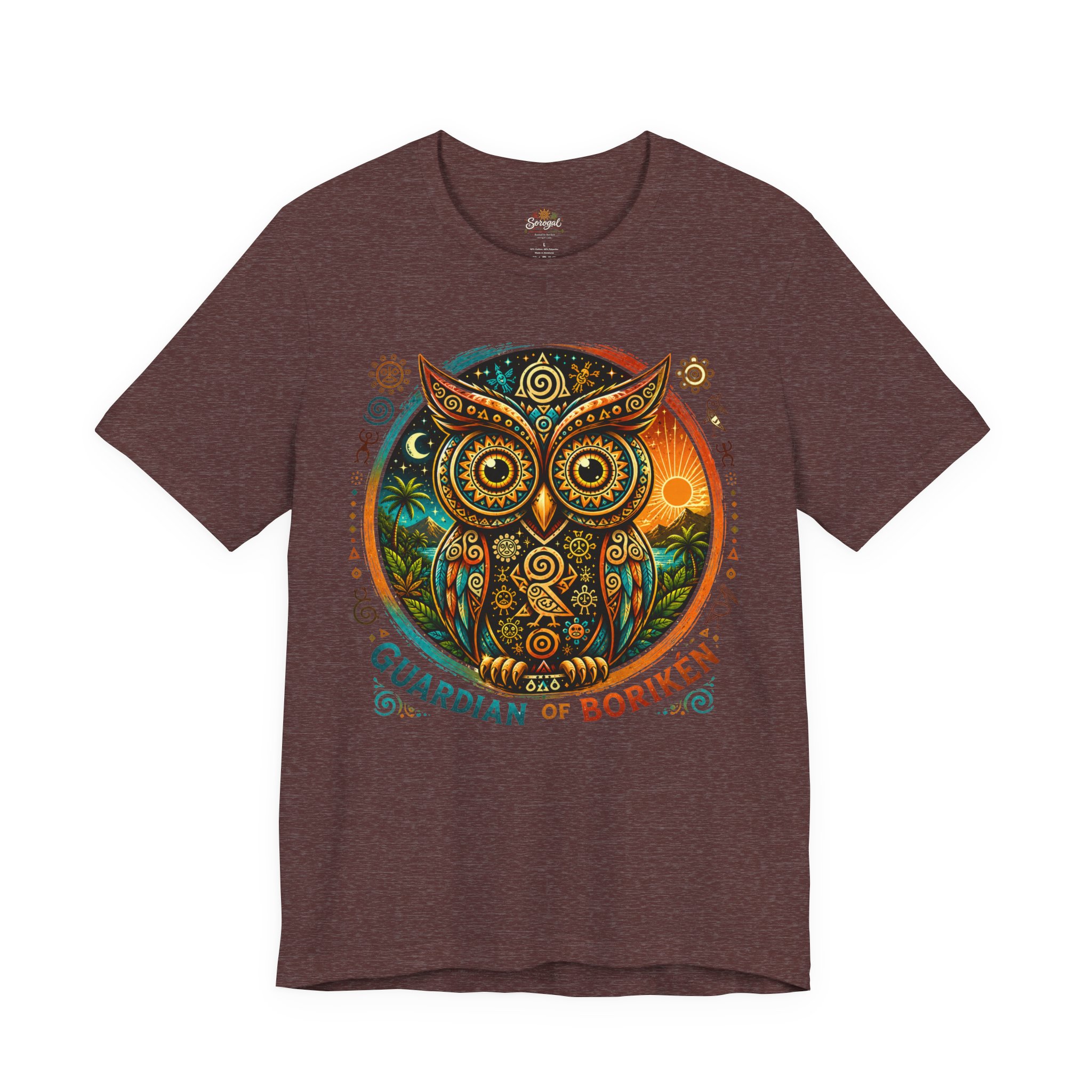 Guardian of Borikén Owl T-Shirt | Taíno Múcaro Art Tee - Image 11