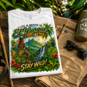 T-Shirt Stay Wild Tropical Adventure Graphic Tee