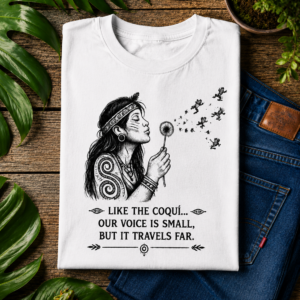 Like the Coqui Inspirational Graphic Tee Woman Blowing Dandelion with Quote