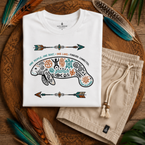 Manatee Tribal Arrow Graphic Tee — Coastal Wildlife Shirt