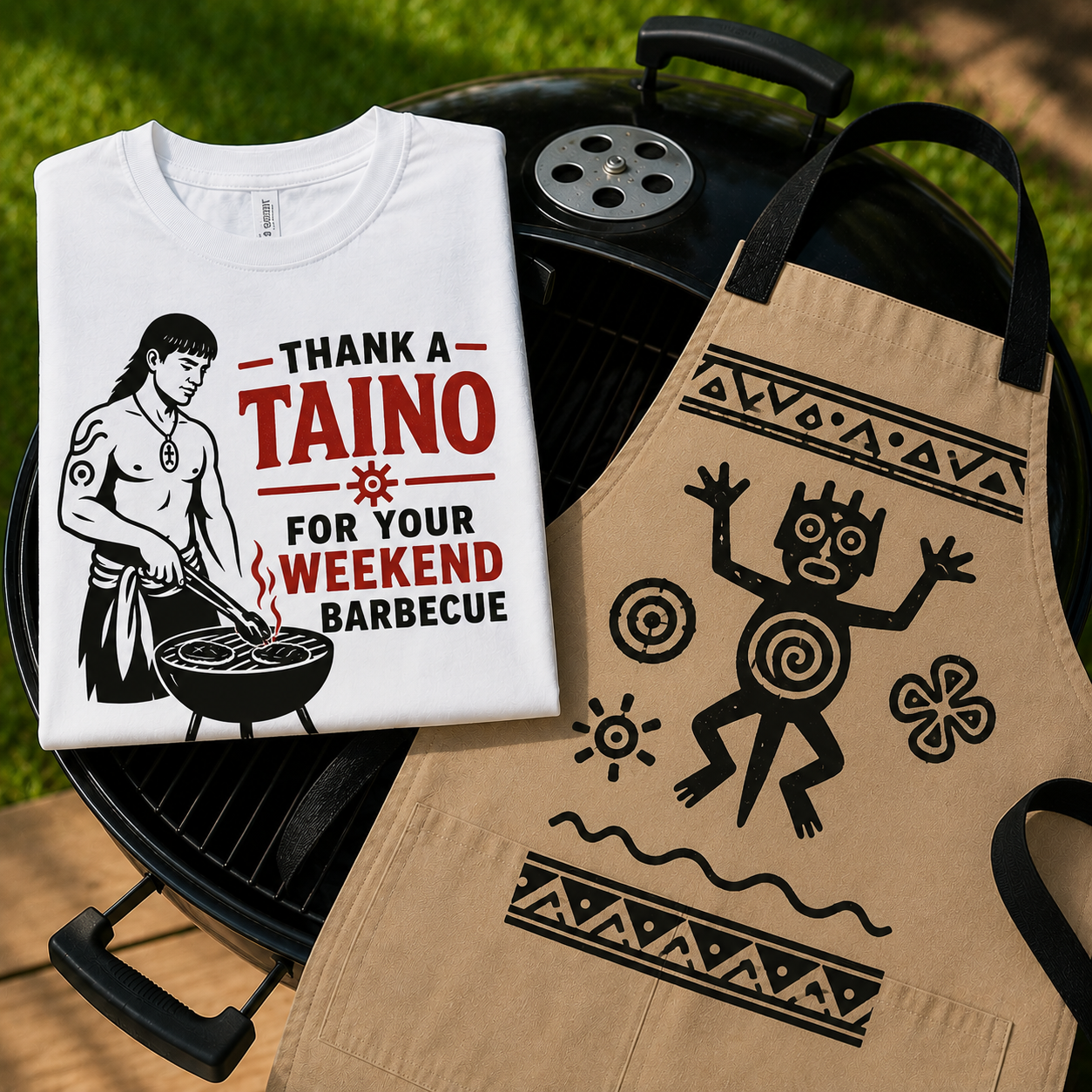 Thank a Taíno for Your Weekend Barbecue" Retro BBQ Tee