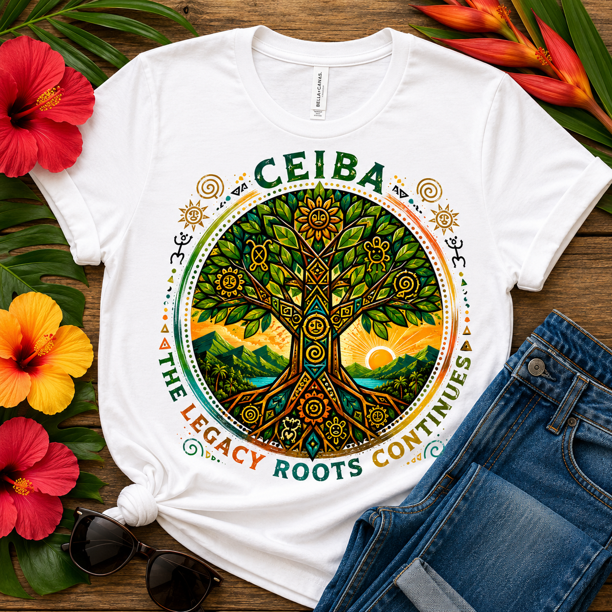 Bella + Canvas 3001 100% Airlume combed and ring-spun cotton Lightweight fabric (4.2 oz/yd²) Retail fit for everyday comfort Tear-away label Side-seamed construction Premium DTG and DTF printing Why You'll Love It The Ceiba Tree T-Shirt combines powerful symbolism with colorful Caribbean-inspired artwork. Its message of continuity and deep roots makes it a meaningful design that celebrates both nature and heritage.