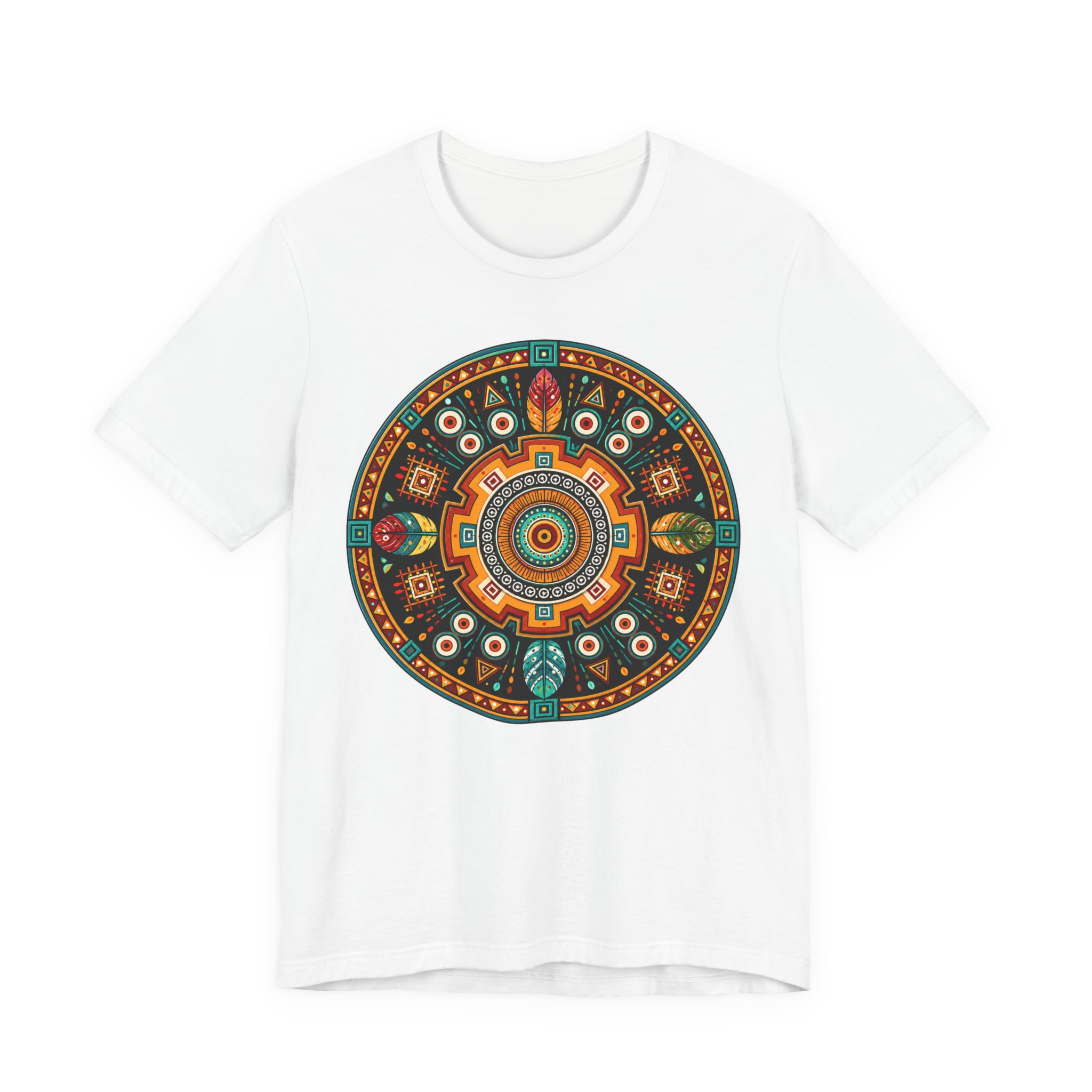 Indigenous Caribbean Circle Art Tee – Taíno Geometric T Shirt - Image 2