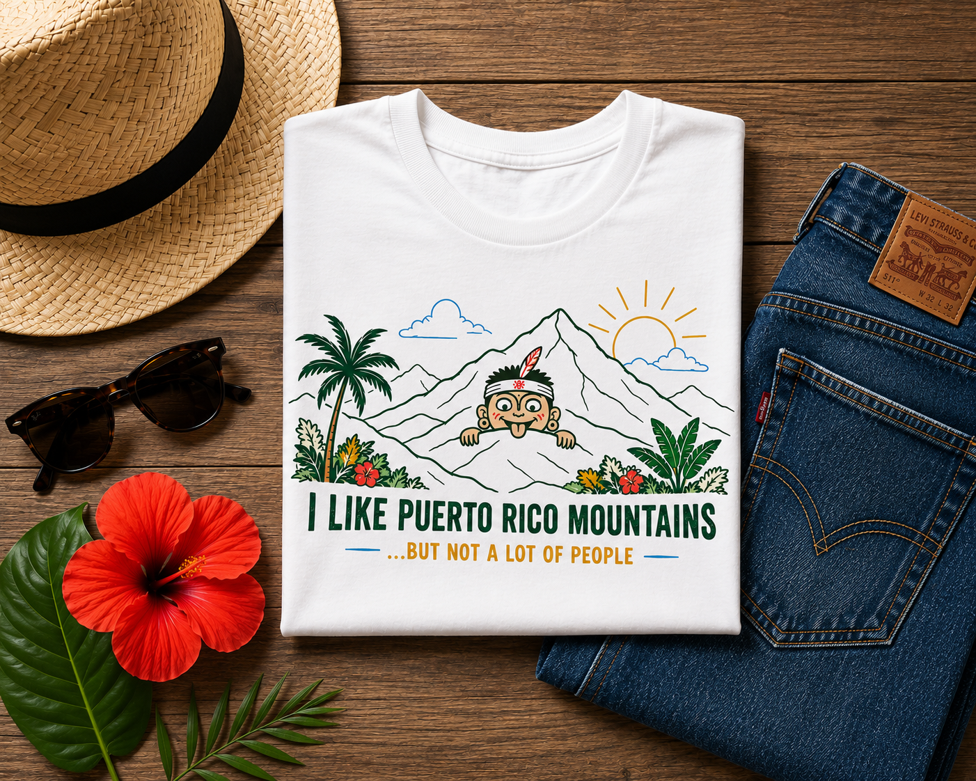 I Like Puerto Rico Mountains But Not A Lot Of People Graphic T-Shirt