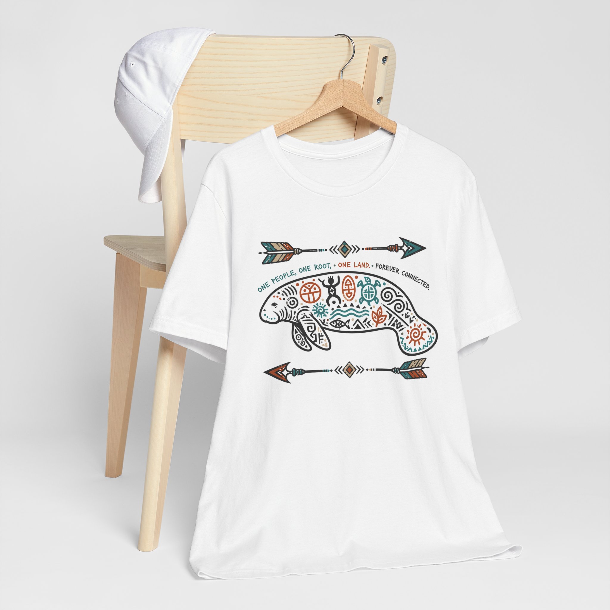 Manatee Tribal Arrow T-Shirt — Caribbean Heritage Wildlife Graphic Tee - Image 3