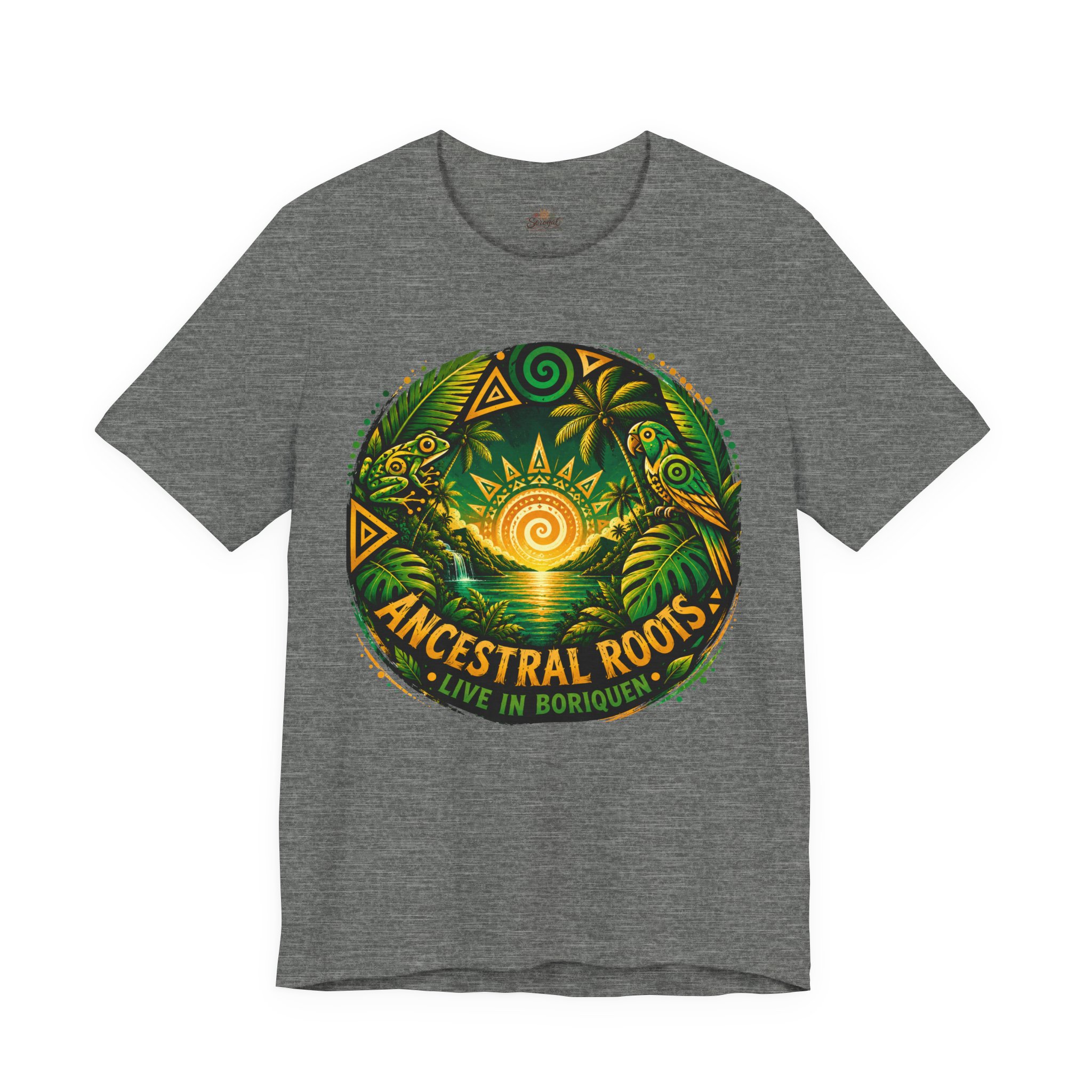 T-Shirt — Ancestral Roots "Live in Borinquen" Tribal Sun Graphic - Image 3