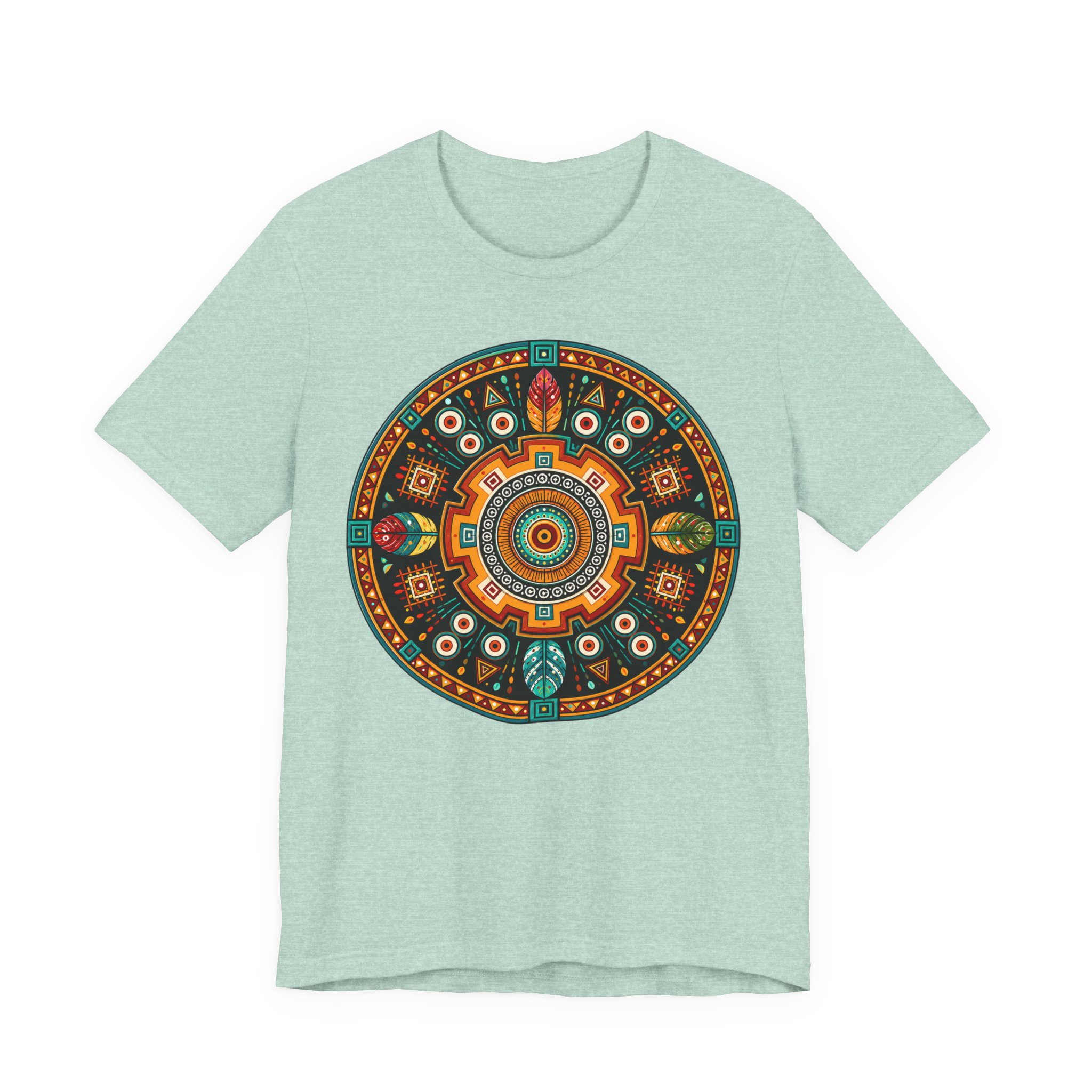 Indigenous Caribbean Circle Art Tee – Taíno Geometric T Shirt - Image 7