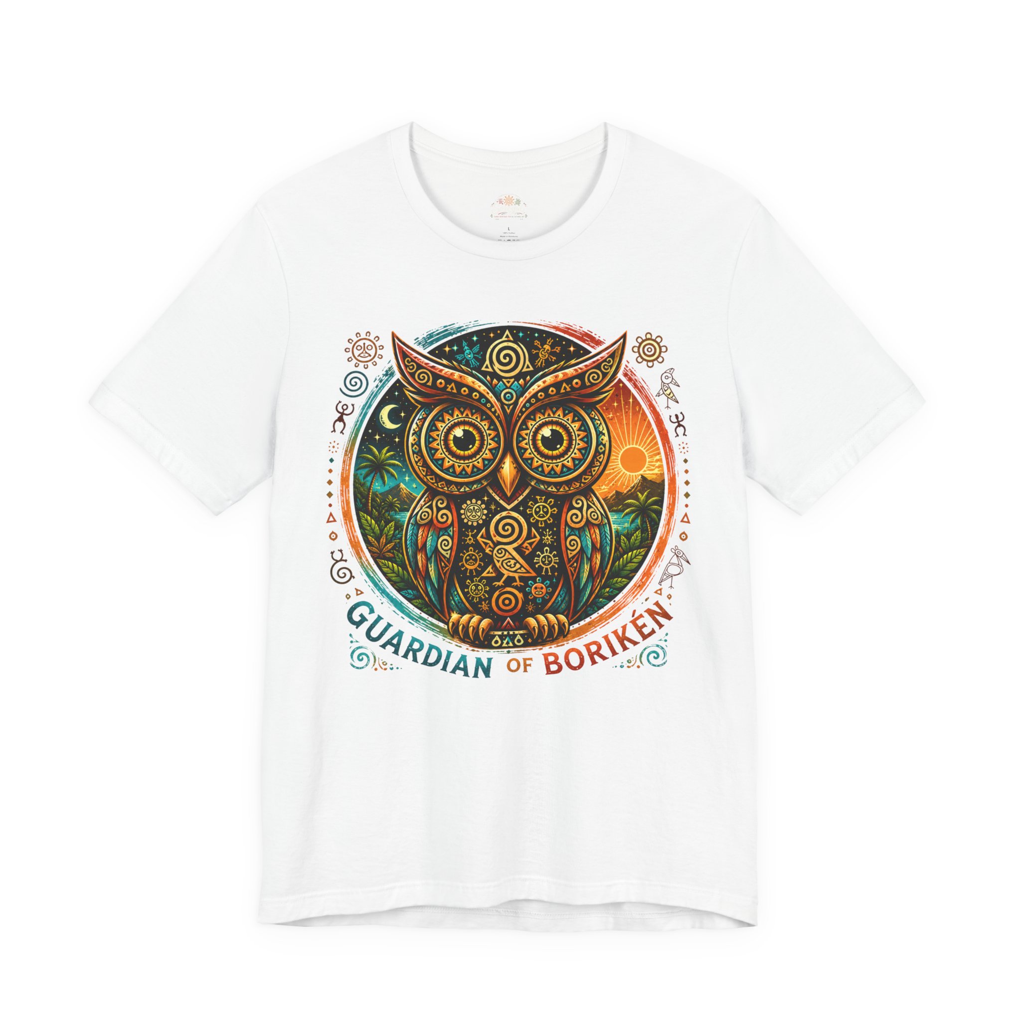 Guardian of Borikén Owl T-Shirt | Taíno Múcaro Art Tee - Image 2