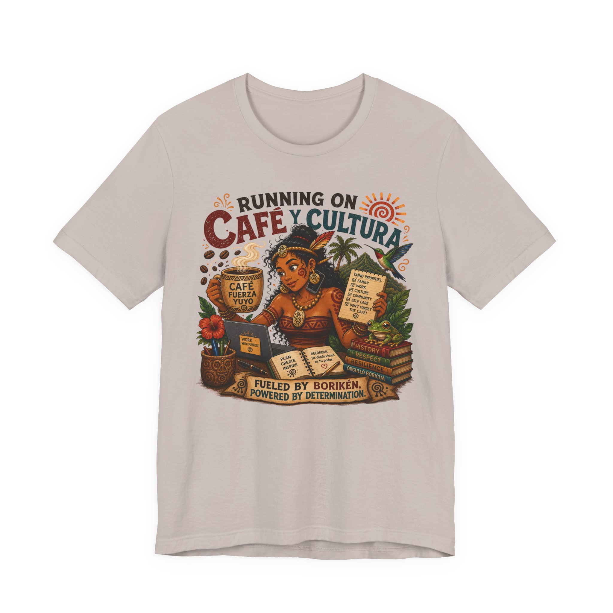 Puerto Rican Pride Coffee Tee – Running on Café y Cultura - Image 6
