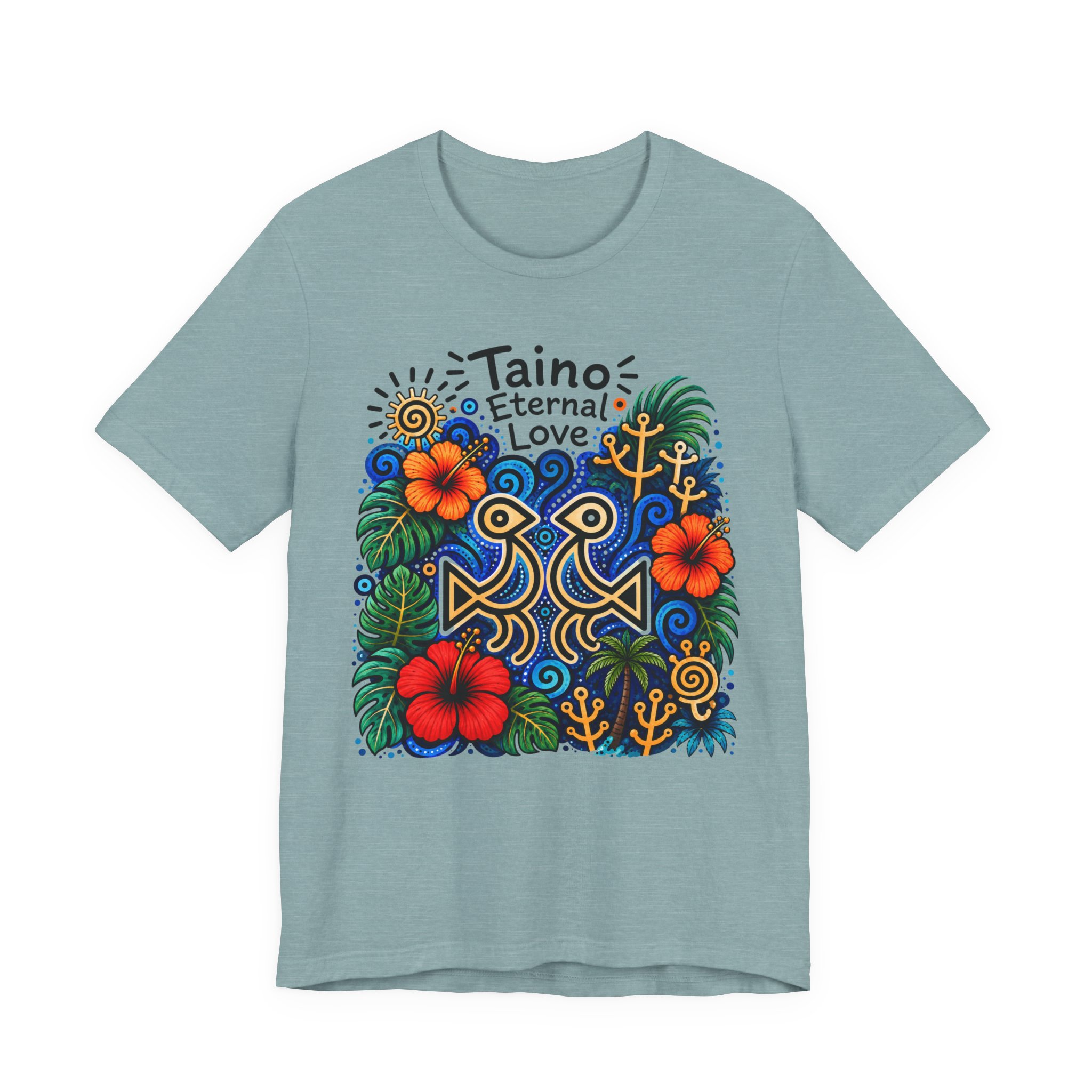 Taino Eternal Love T-Shirt – Taíno Heritage Floral Tee - Image 4