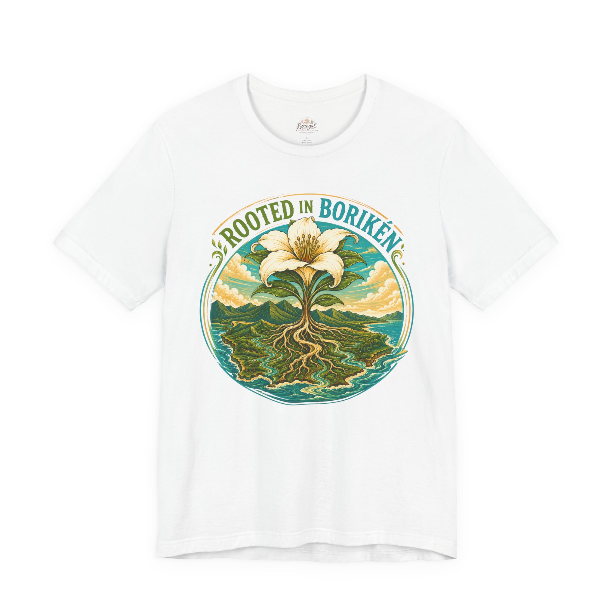 Rooted in Borikén T-Shirt | Puerto Rican Heritage Floral Tee - Image 2