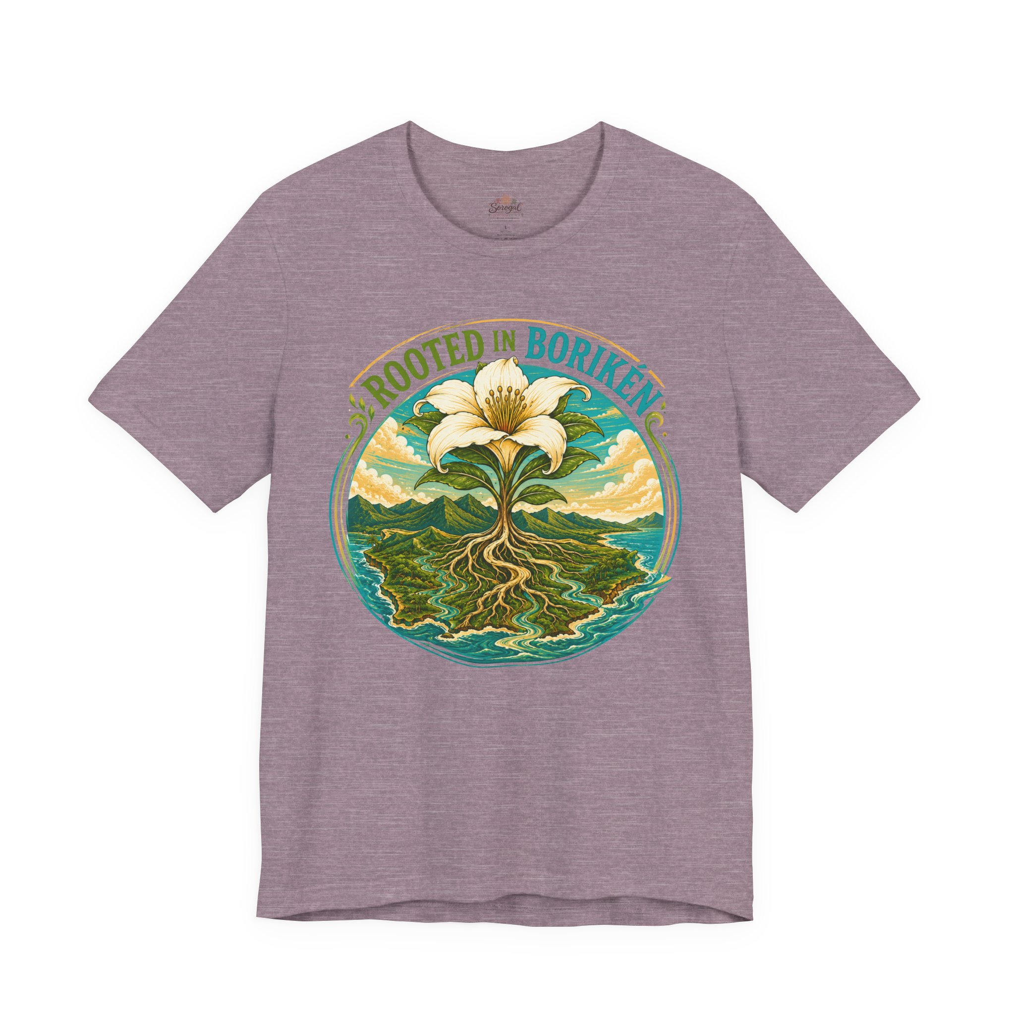 Rooted in Borikén T-Shirt | Puerto Rican Heritage Floral Tee - Image 11