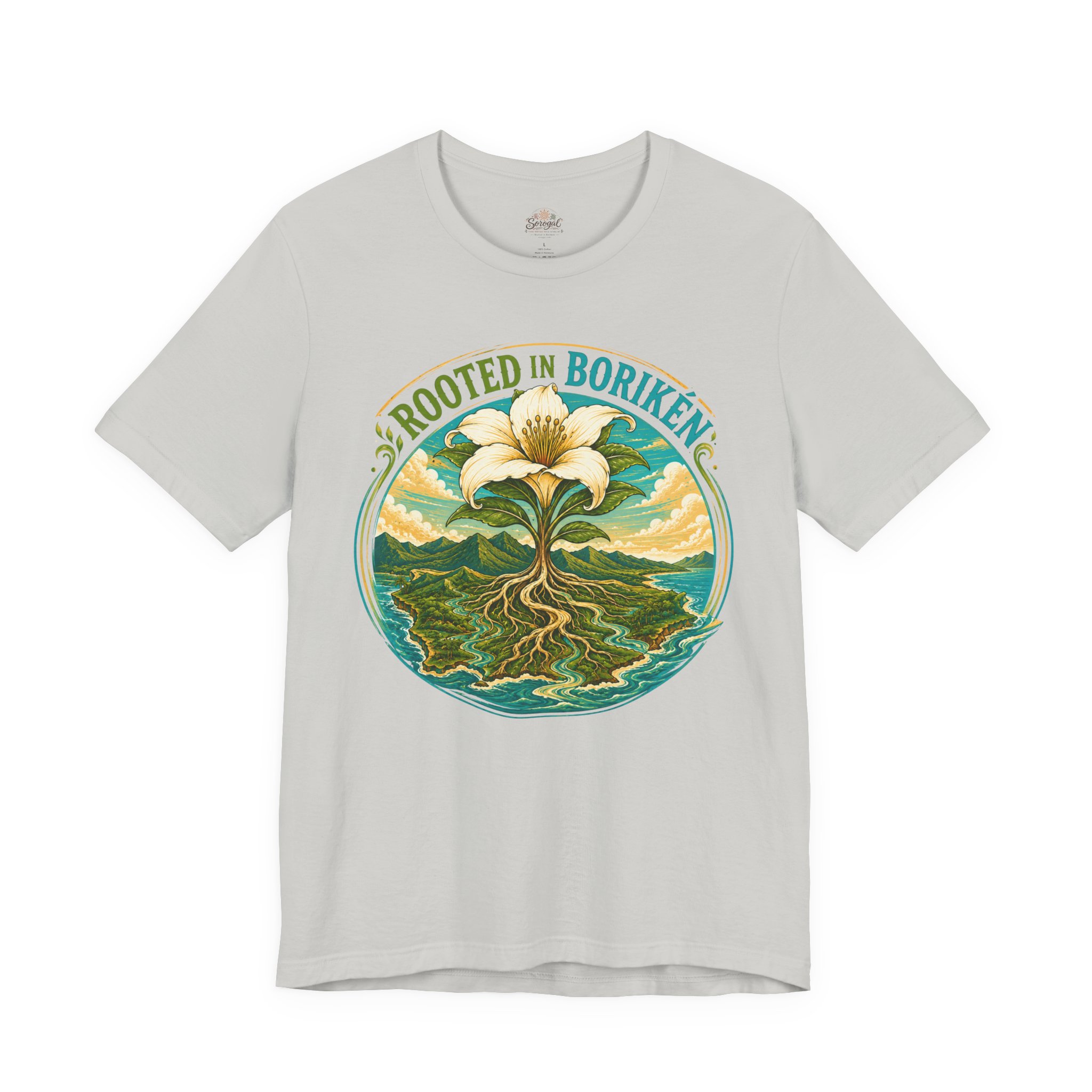 Rooted in Borikén T-Shirt | Puerto Rican Heritage Floral Tee - Image 6