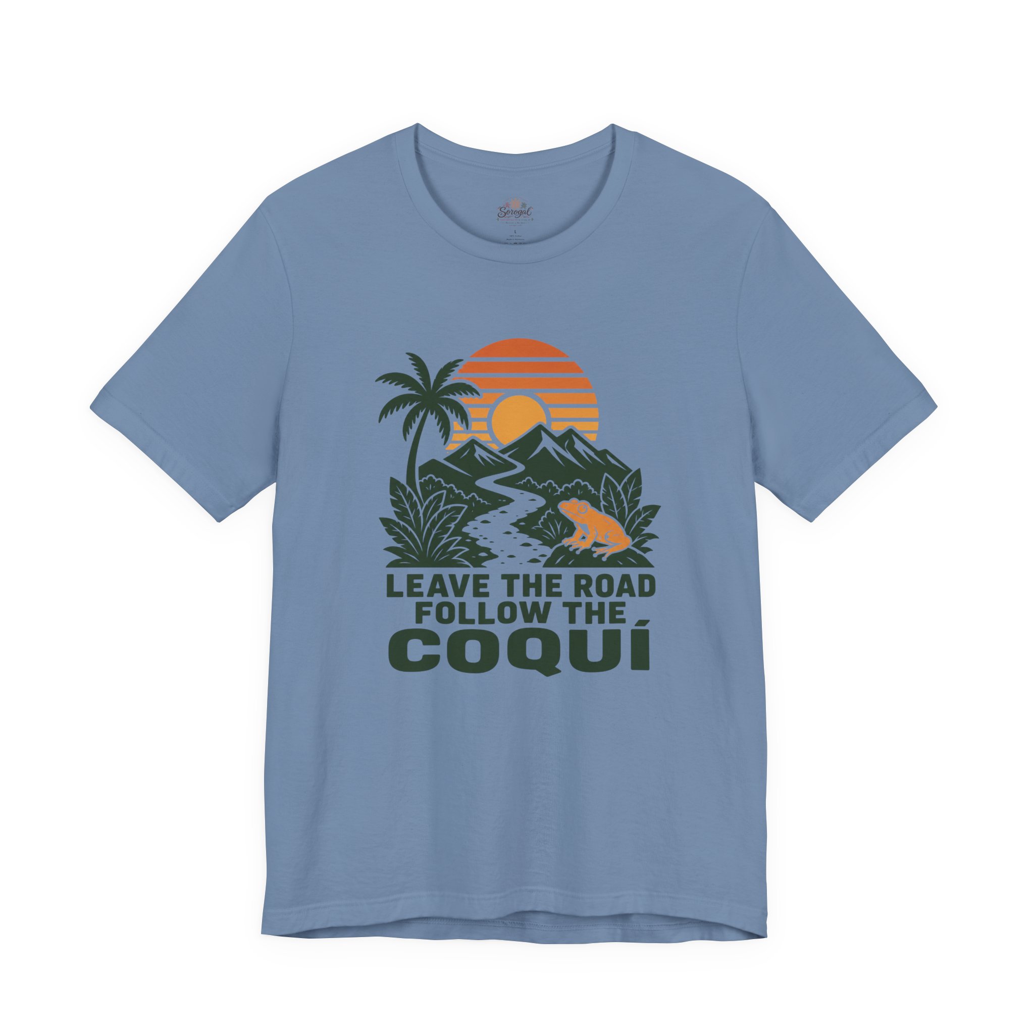 Coquí Sunset T-Shirt – Leave the Road Follow the Coquí Nature Tee - Image 8