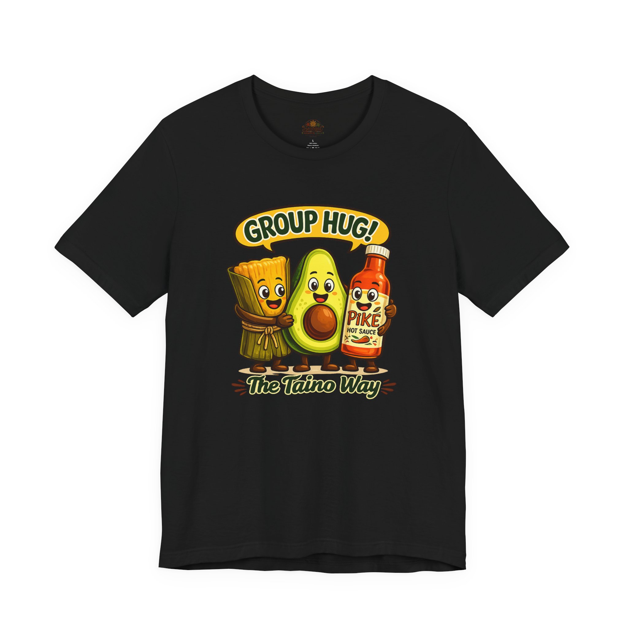 Puerto Rican Food T-Shirt | Group Hug! The Taíno Way Tee - Image 4