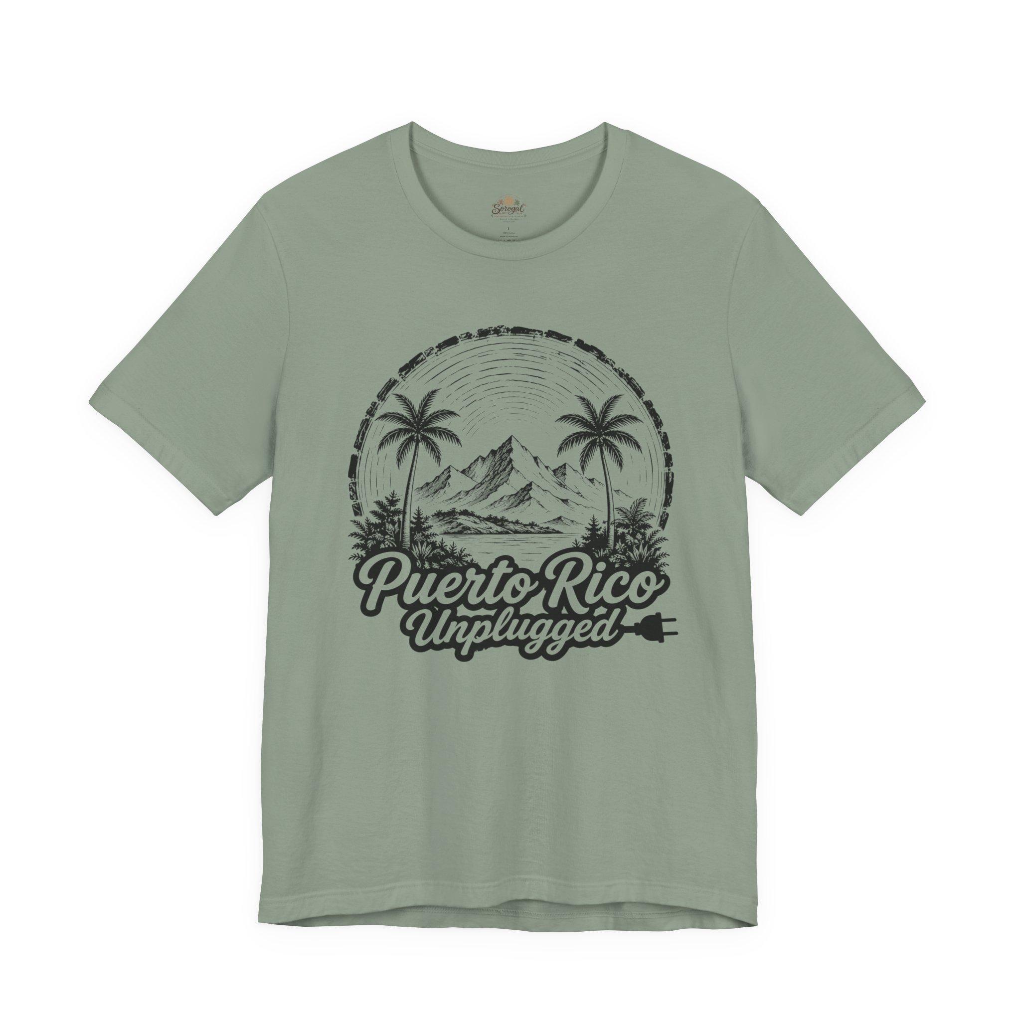Puerto Rico Unplugged T-Shirt – Tropical Palm & Mountain Graphic Tee - Image 5