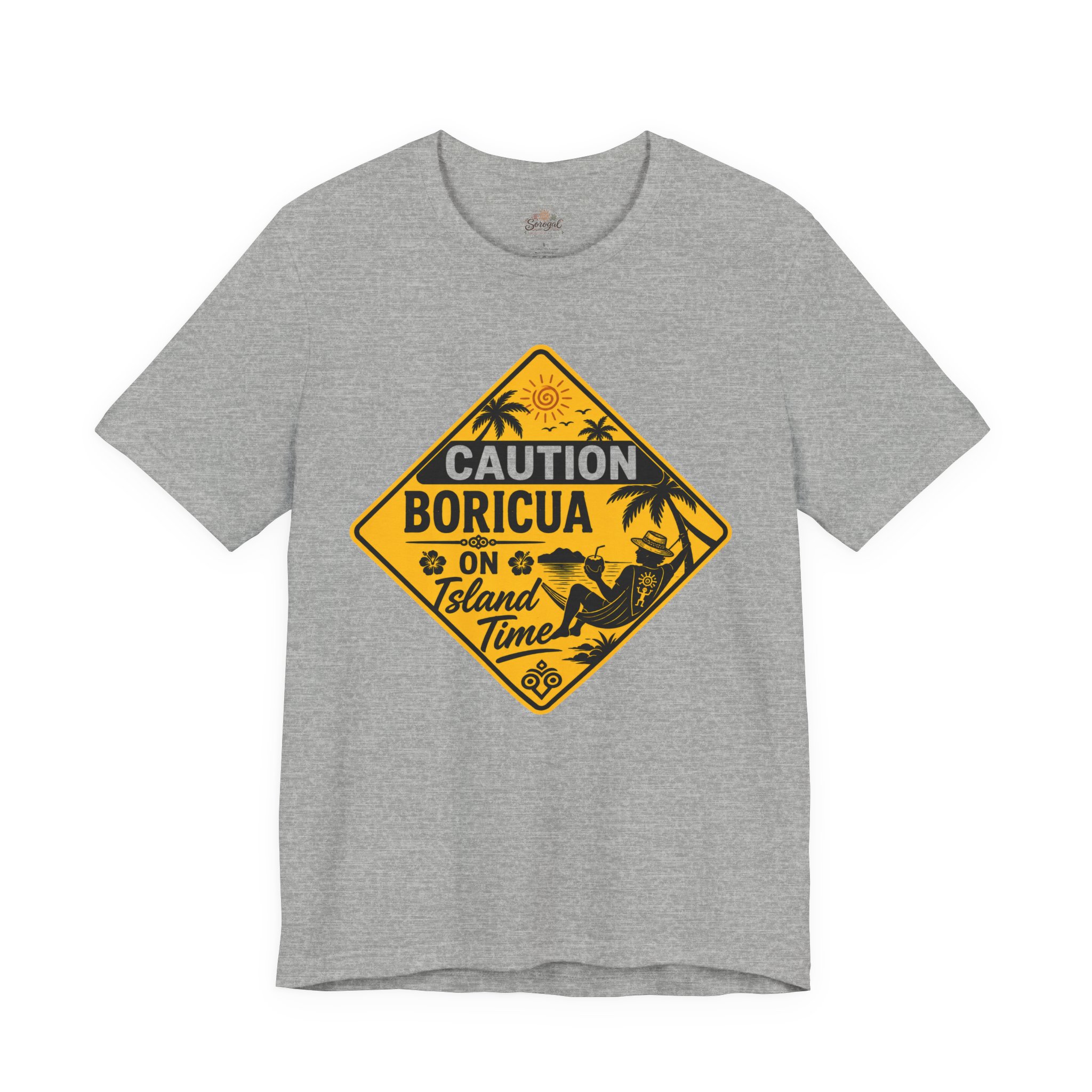 Caution Boricua on Island Time T-Shirt | Puerto Rico Beach Graphic Tee - Image 7