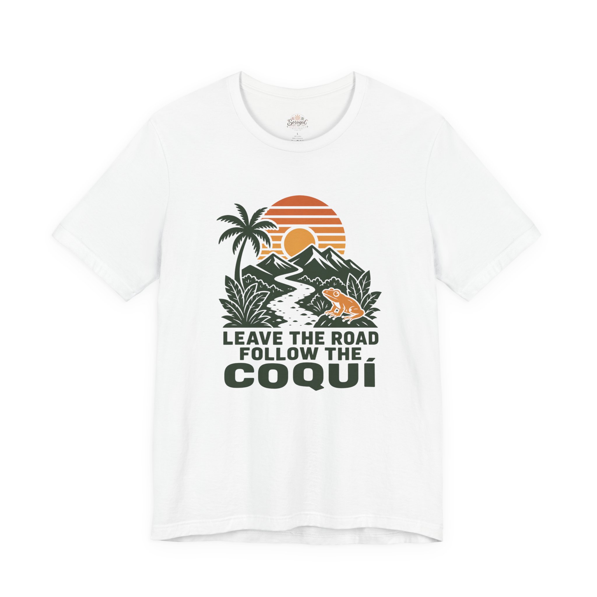 Coquí Sunset T-Shirt – Leave the Road Follow the Coquí Nature Tee - Image 2