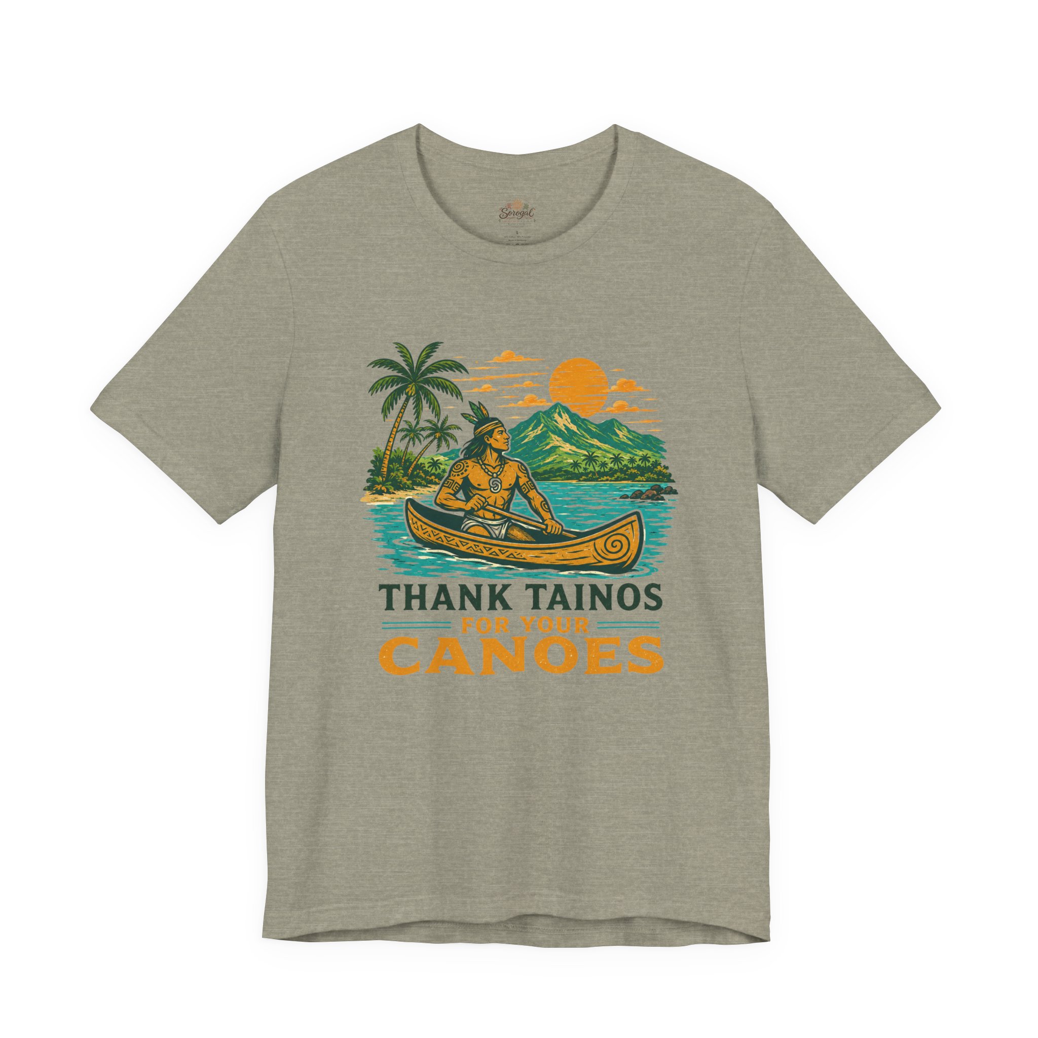 Taino Canoe T-Shirt – Thank Tainos for Your Canoes Heritage Tee - Image 5