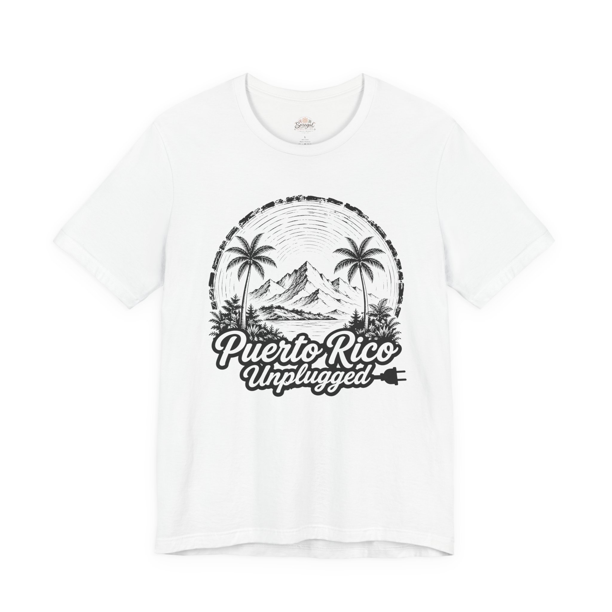 Puerto Rico Unplugged T-Shirt – Tropical Palm & Mountain Graphic Tee - Image 2