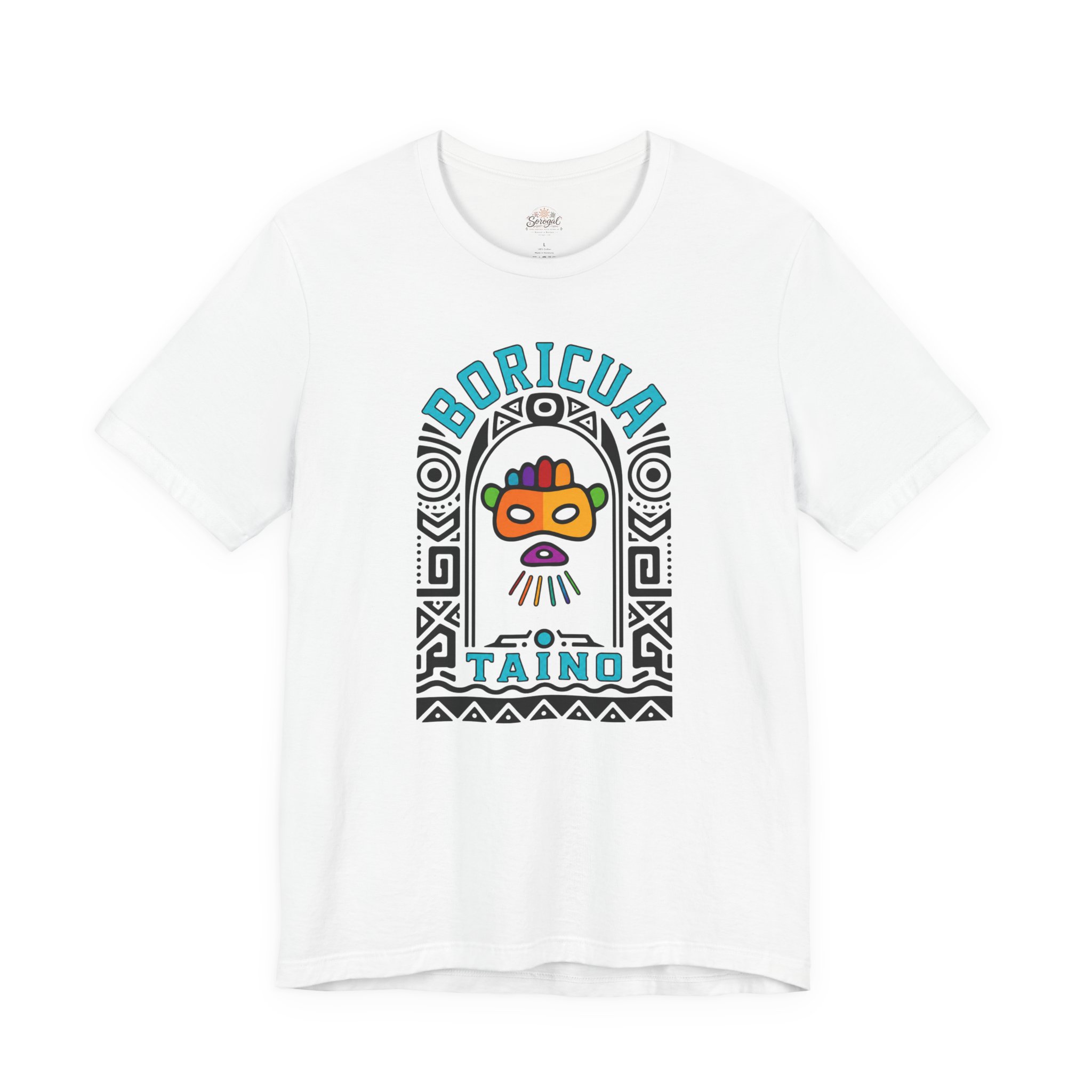 Boricua Taíno Mask T-Shirt — Puerto Rican Heritage Graphic Tee - Image 2