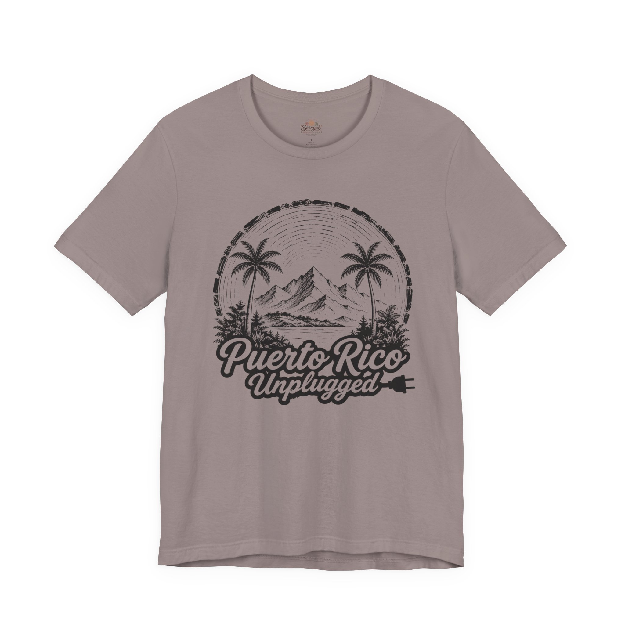 Puerto Rico Unplugged T-Shirt – Tropical Palm & Mountain Graphic Tee - Image 3