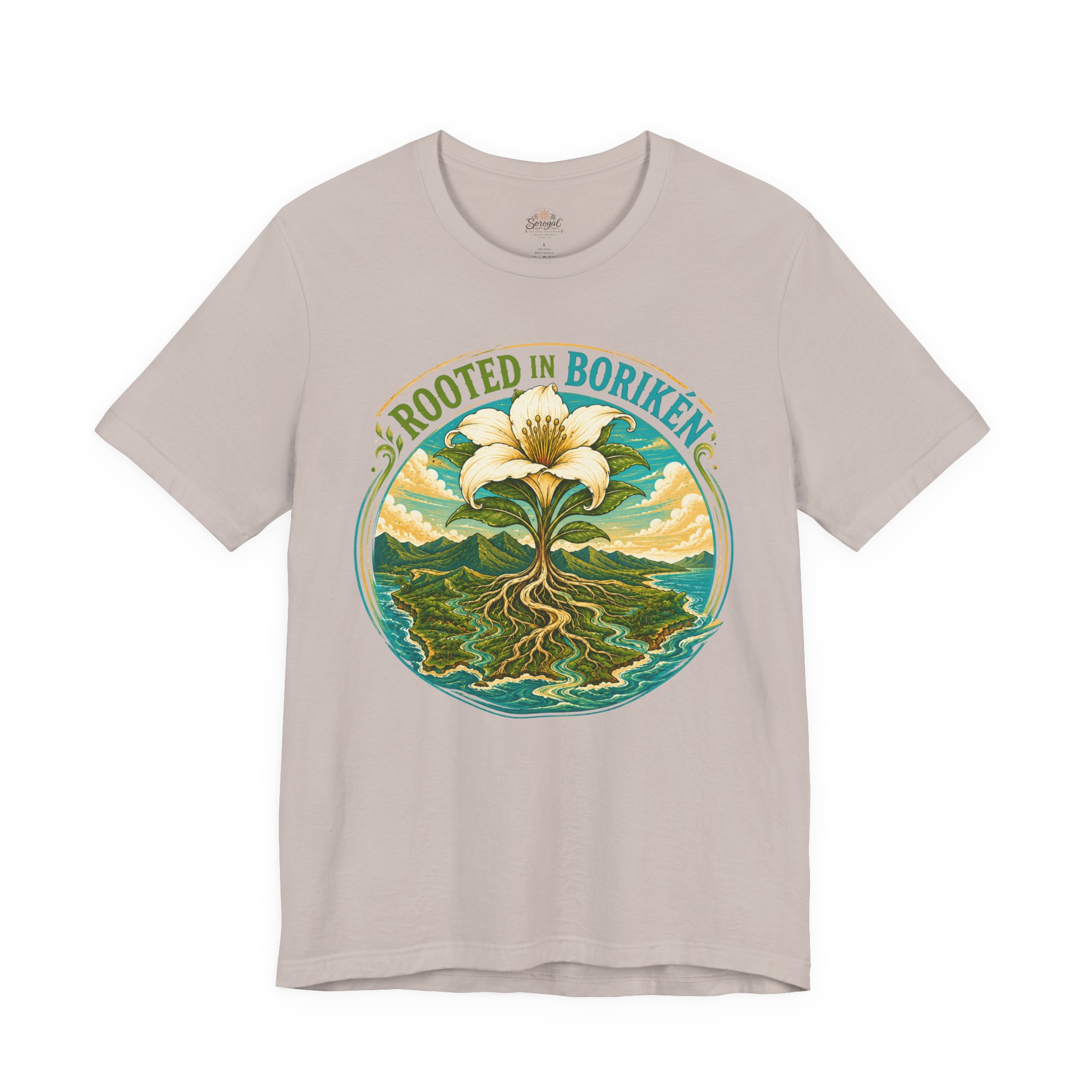 Rooted in Borikén T-Shirt | Puerto Rican Heritage Floral Tee - Image 7