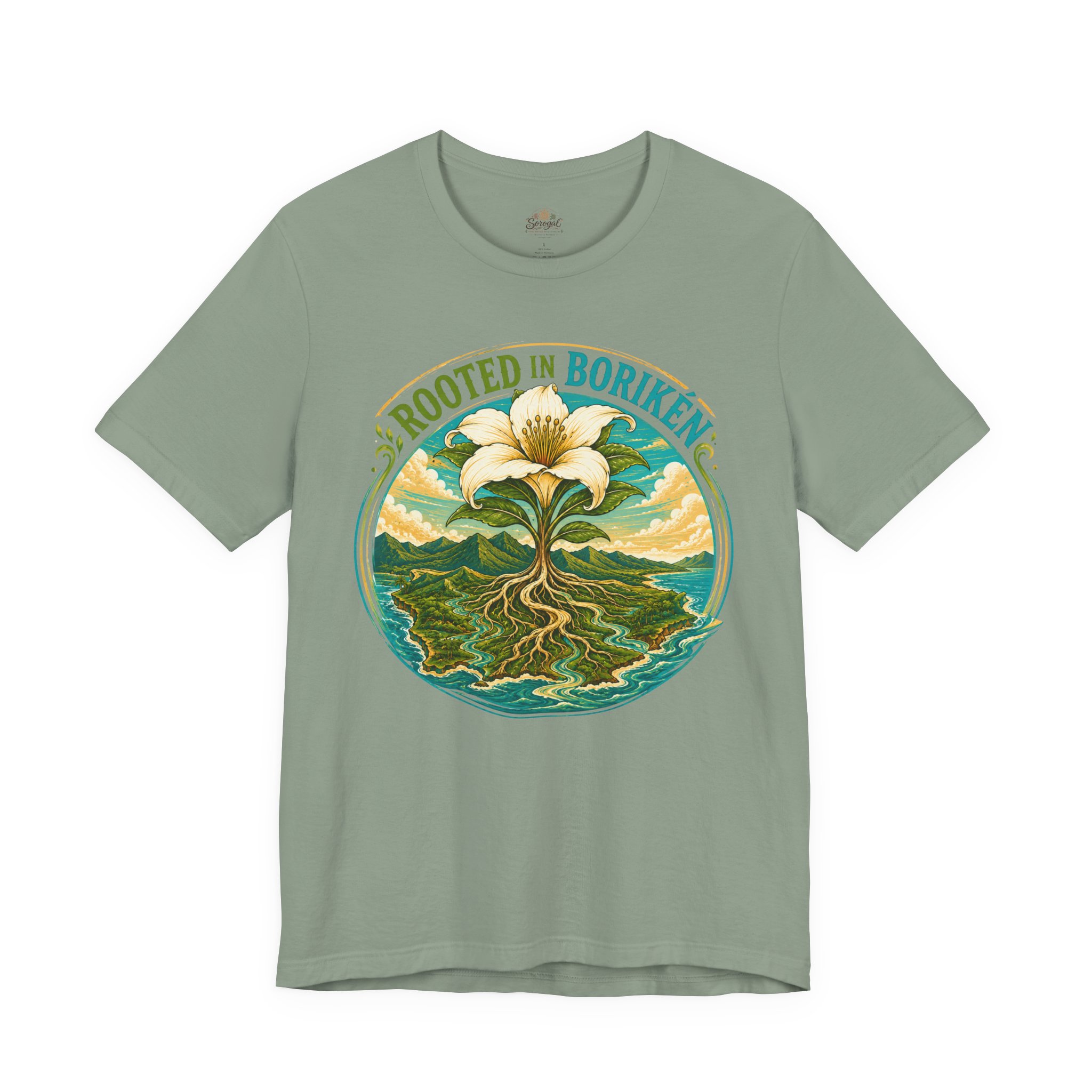 Rooted in Borikén T-Shirt | Puerto Rican Heritage Floral Tee - Image 8