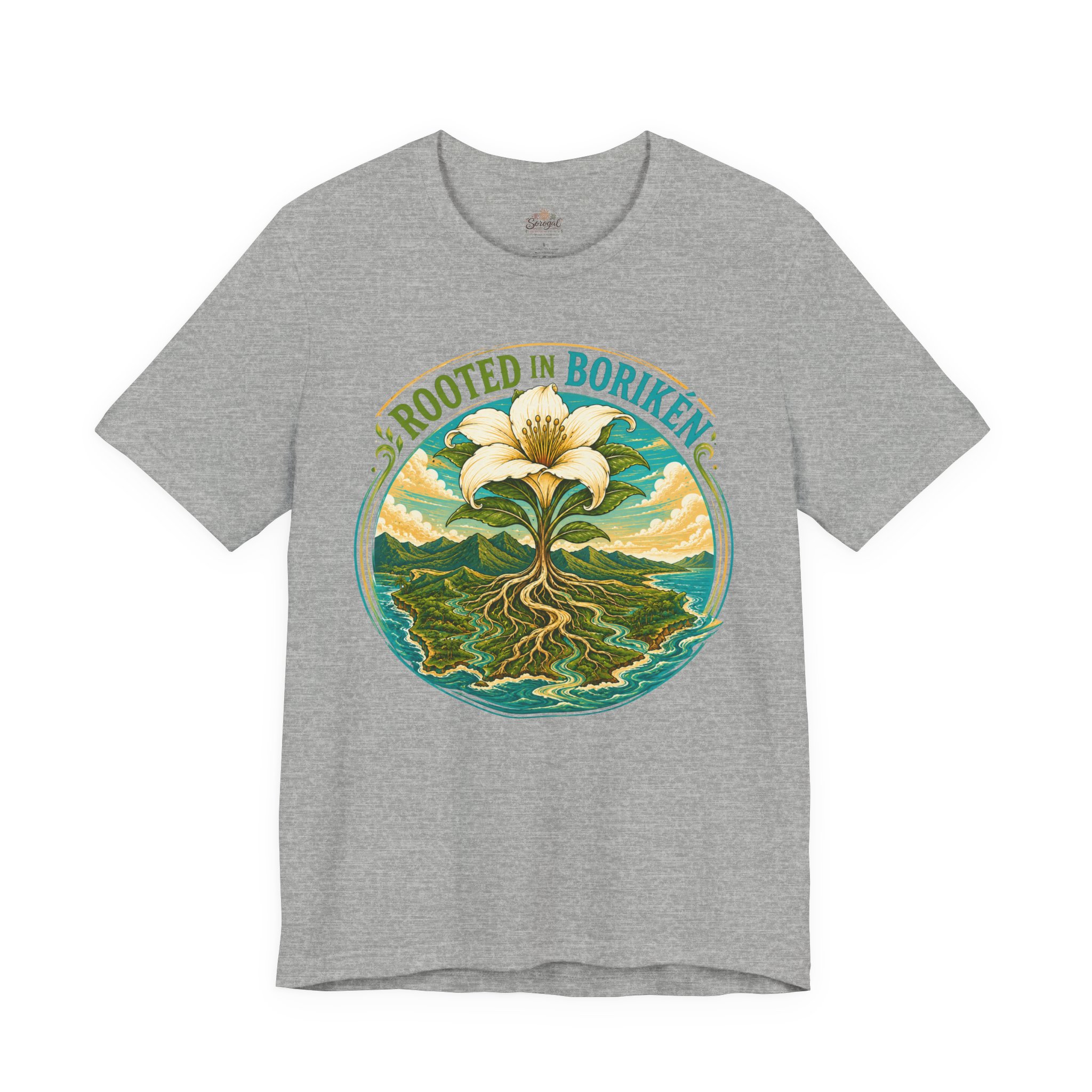 Rooted in Borikén T-Shirt | Puerto Rican Heritage Floral Tee - Image 10