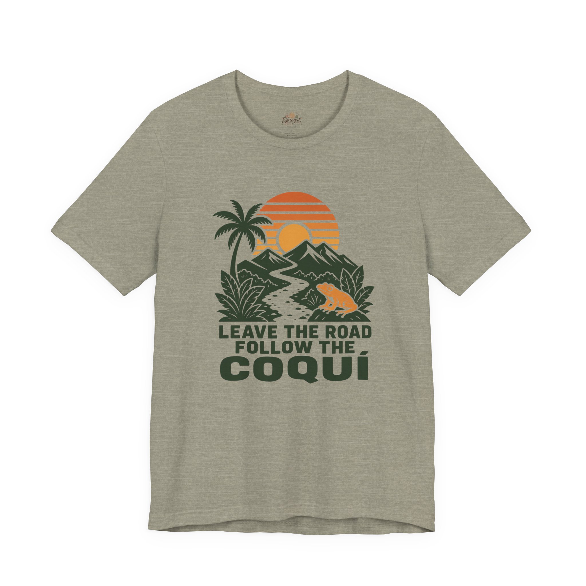Coquí Sunset T-Shirt – Leave the Road Follow the Coquí Nature Tee - Image 4