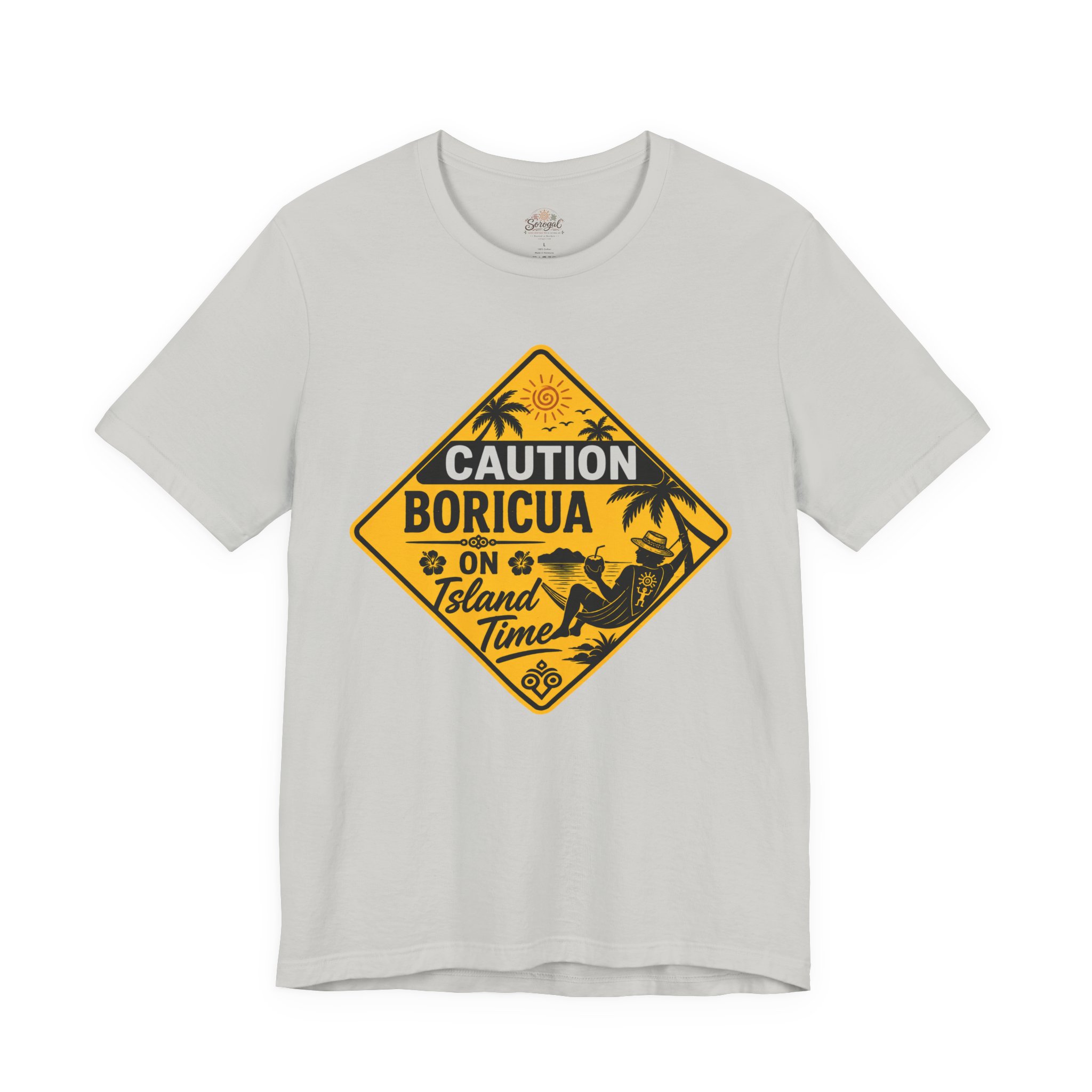 Caution Boricua on Island Time T-Shirt | Puerto Rico Beach Graphic Tee - Image 4