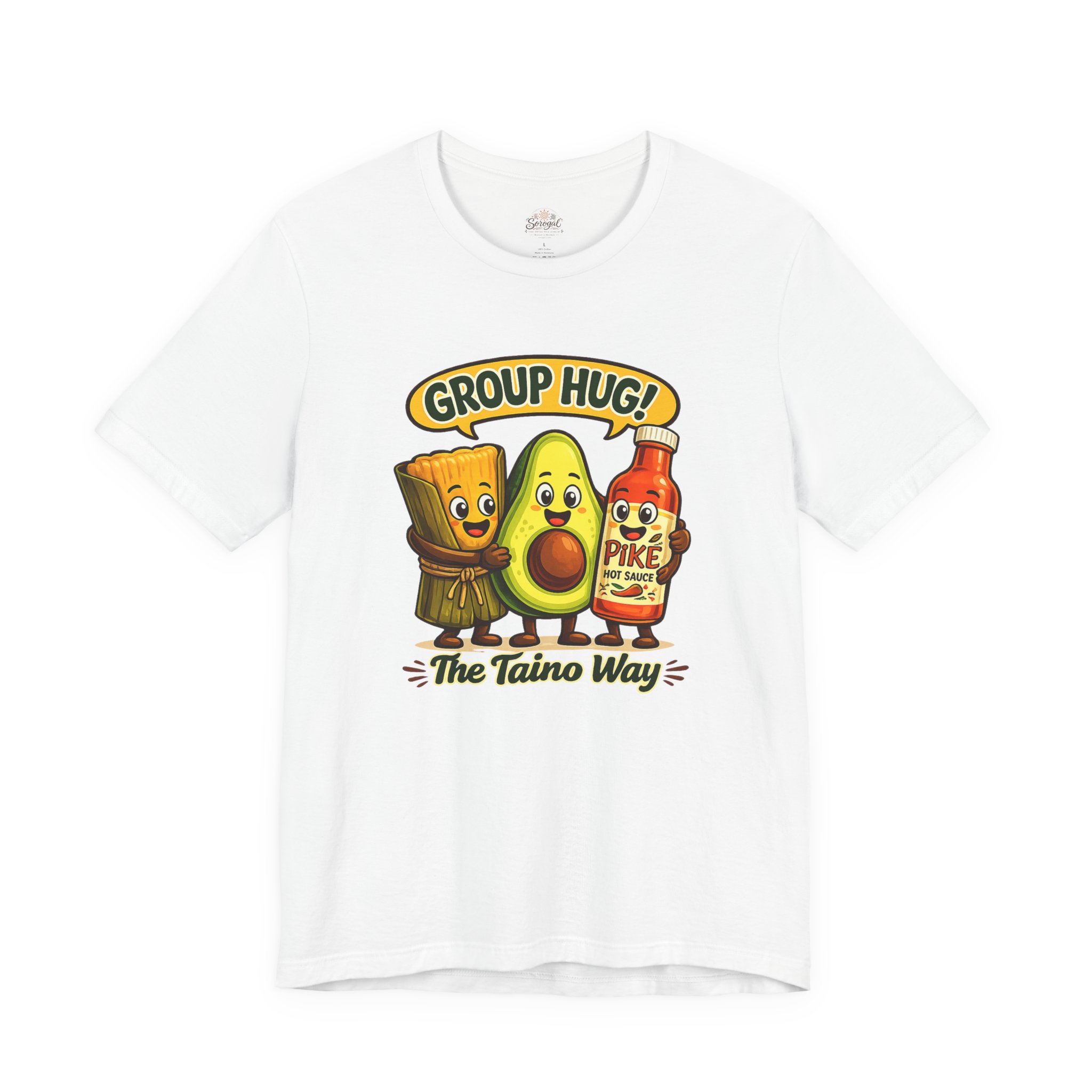 Puerto Rican Food T-Shirt | Group Hug! The Taíno Way Tee - Image 2