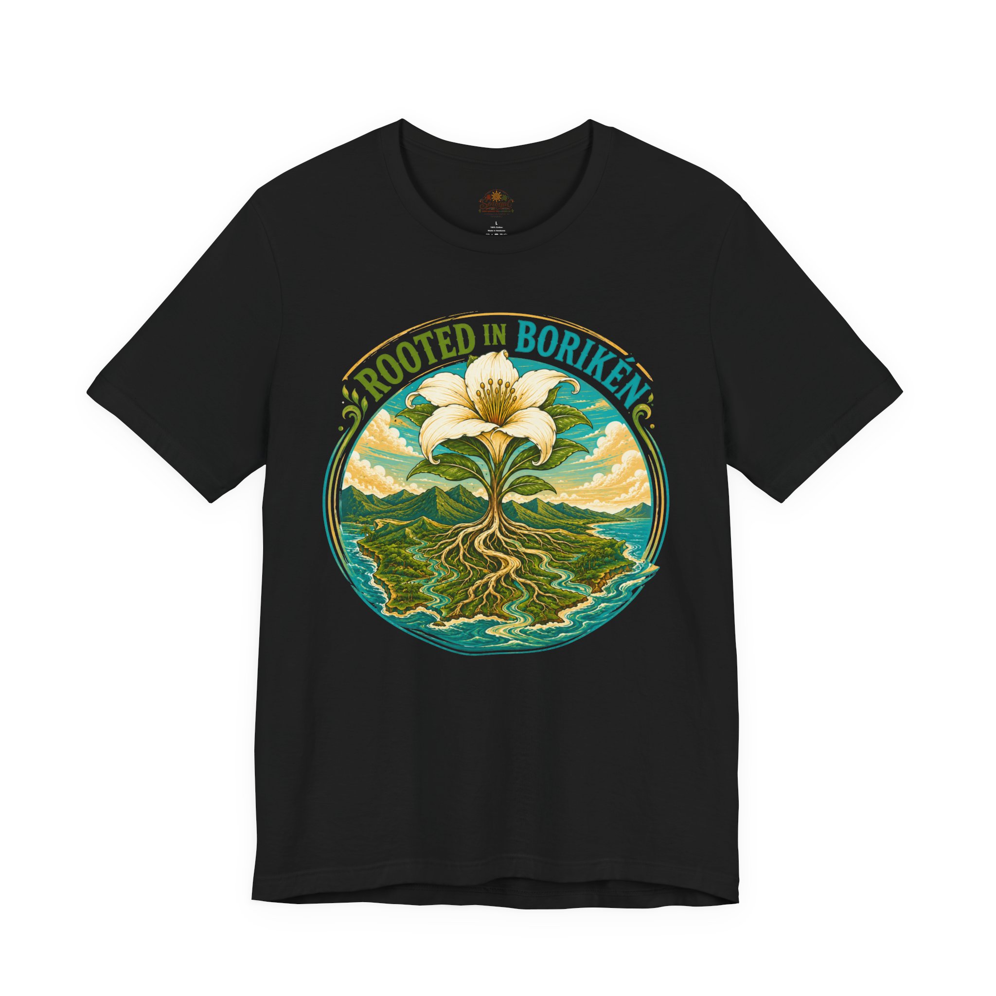 Rooted in Borikén T-Shirt | Puerto Rican Heritage Floral Tee - Image 5