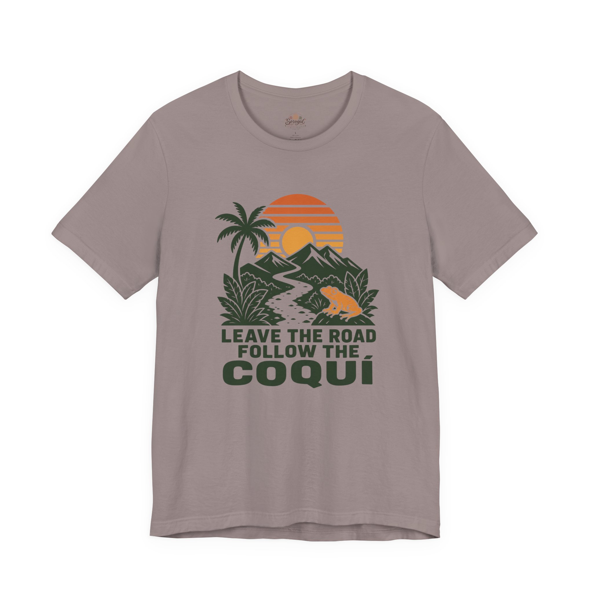 Coquí Sunset T-Shirt – Leave the Road Follow the Coquí Nature Tee - Image 3