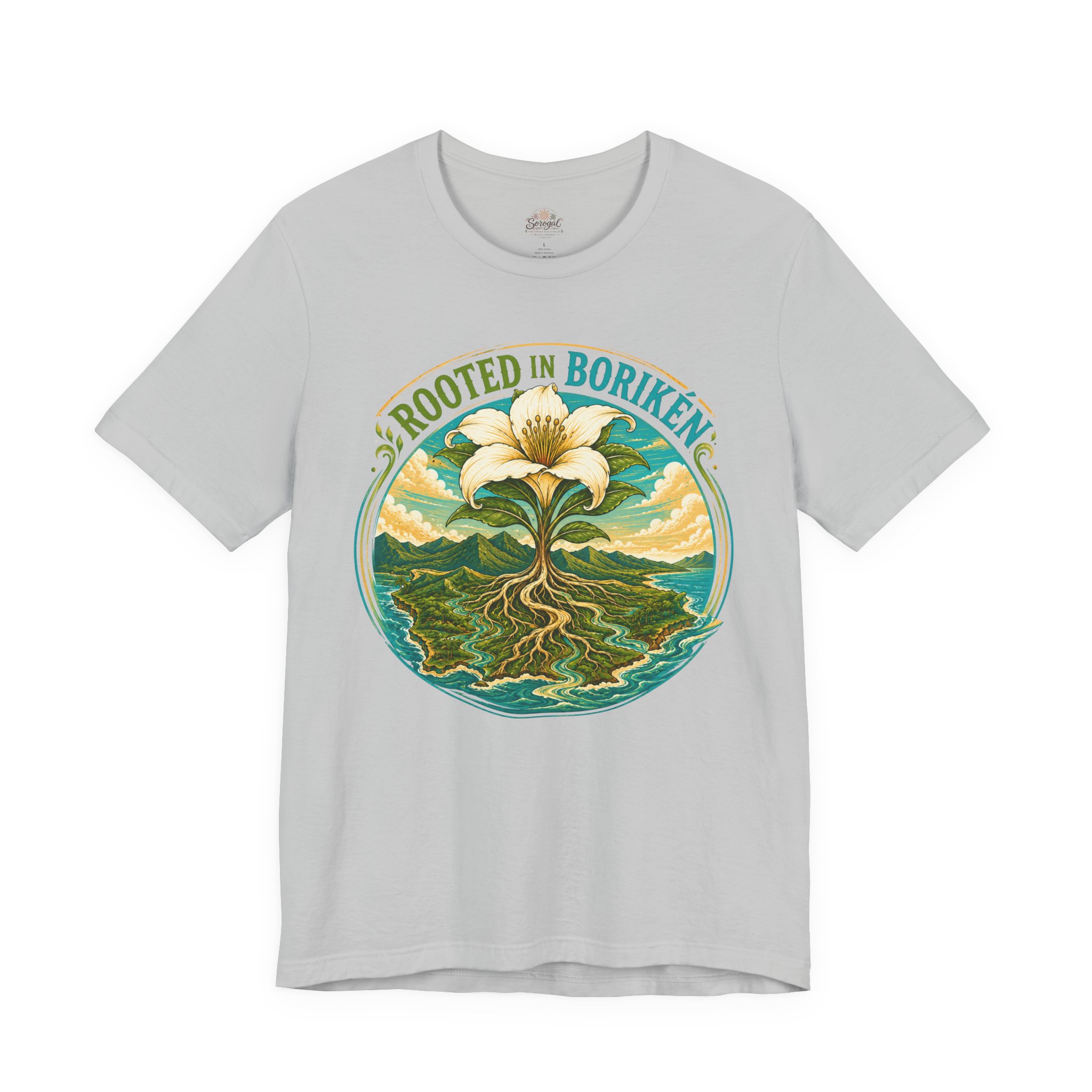 Rooted in Borikén T-Shirt | Puerto Rican Heritage Floral Tee - Image 3