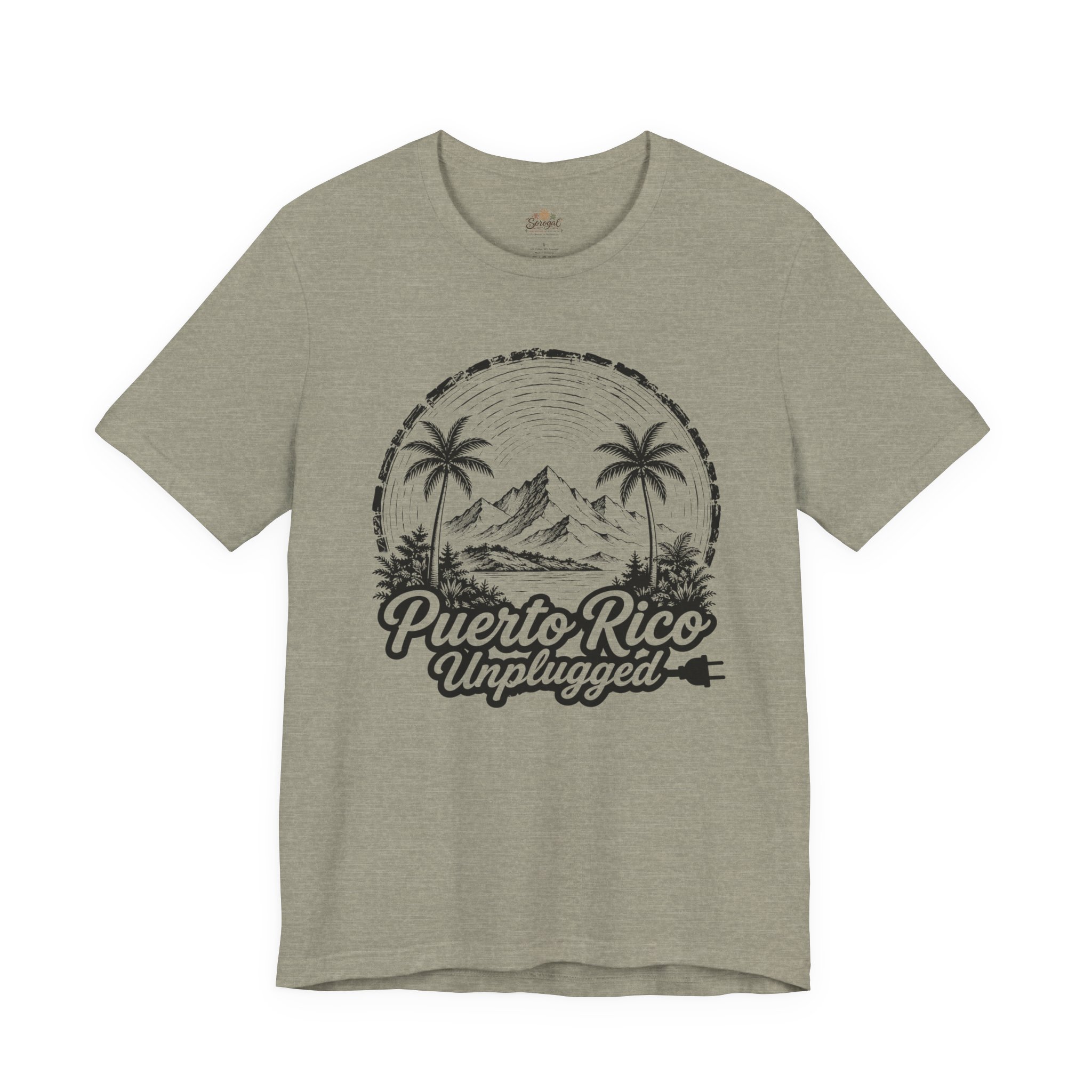 Puerto Rico Unplugged T-Shirt – Tropical Palm & Mountain Graphic Tee - Image 4