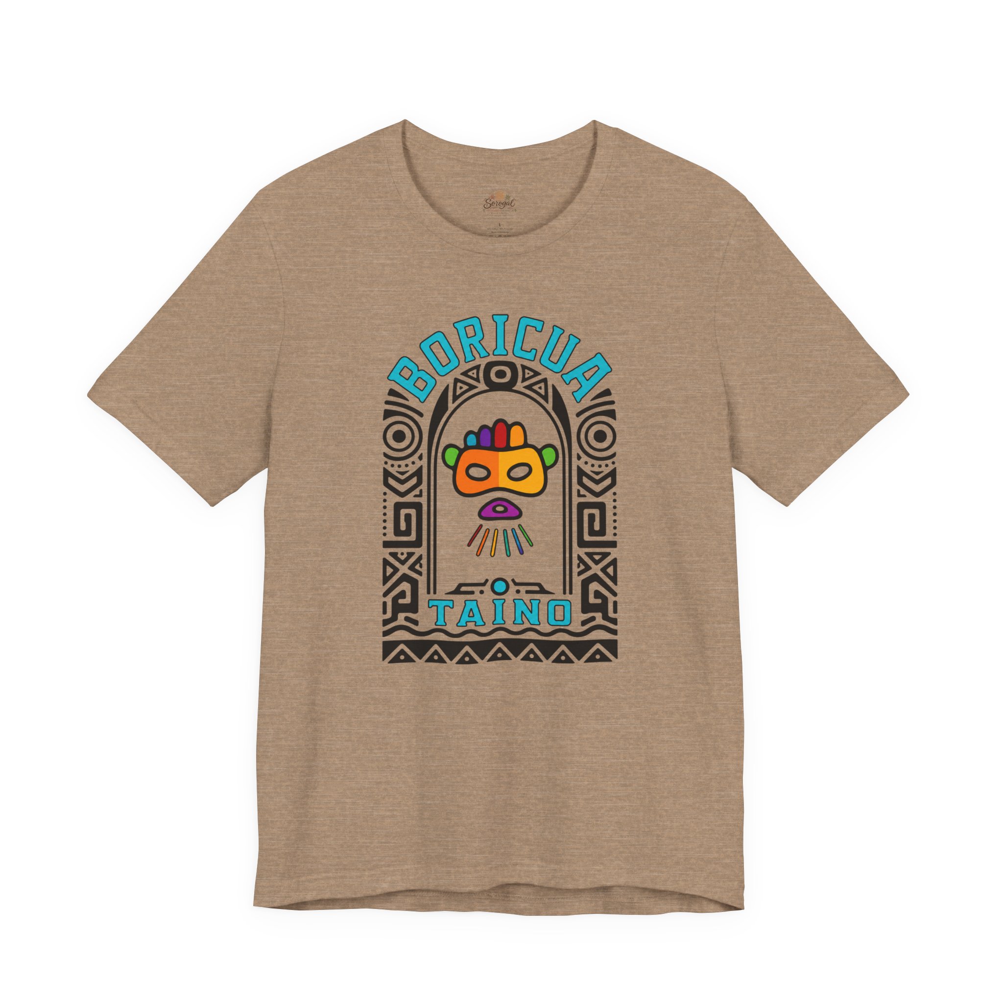 Boricua Taíno Mask T-Shirt — Puerto Rican Heritage Graphic Tee - Image 3