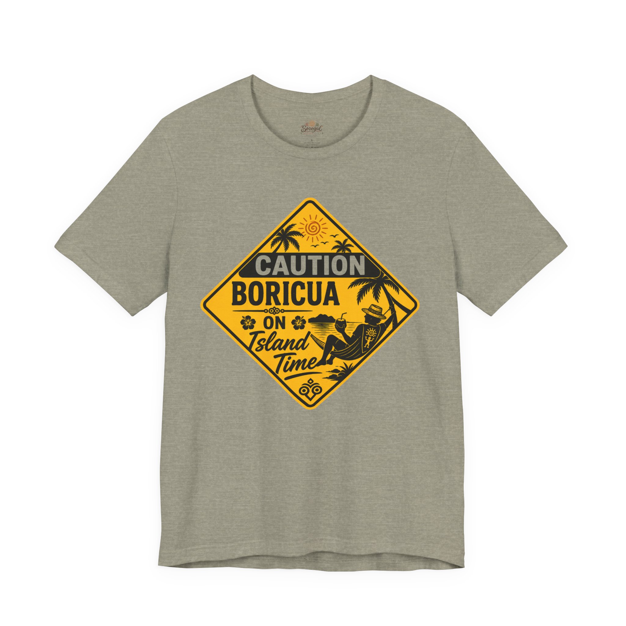 Caution Boricua on Island Time T-Shirt | Puerto Rico Beach Graphic Tee - Image 5
