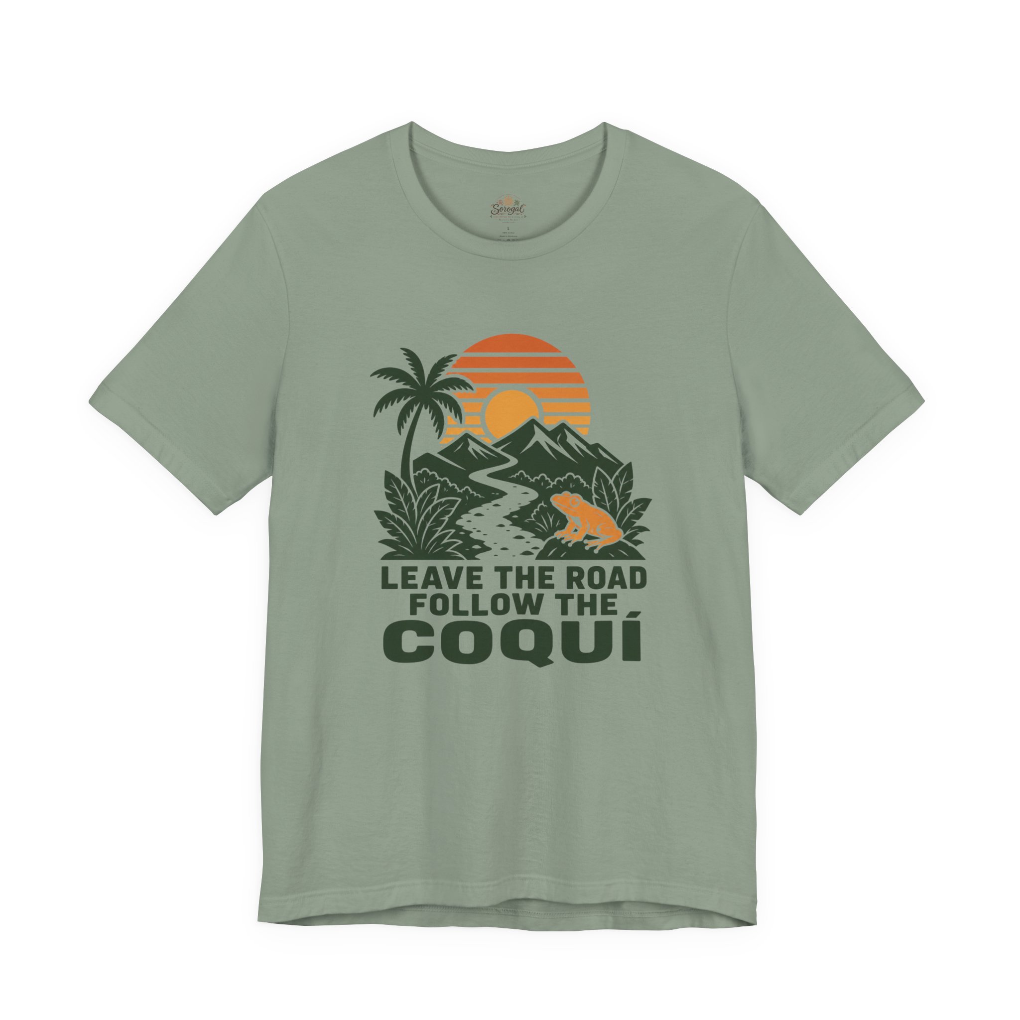 Coquí Sunset T-Shirt – Leave the Road Follow the Coquí Nature Tee - Image 5